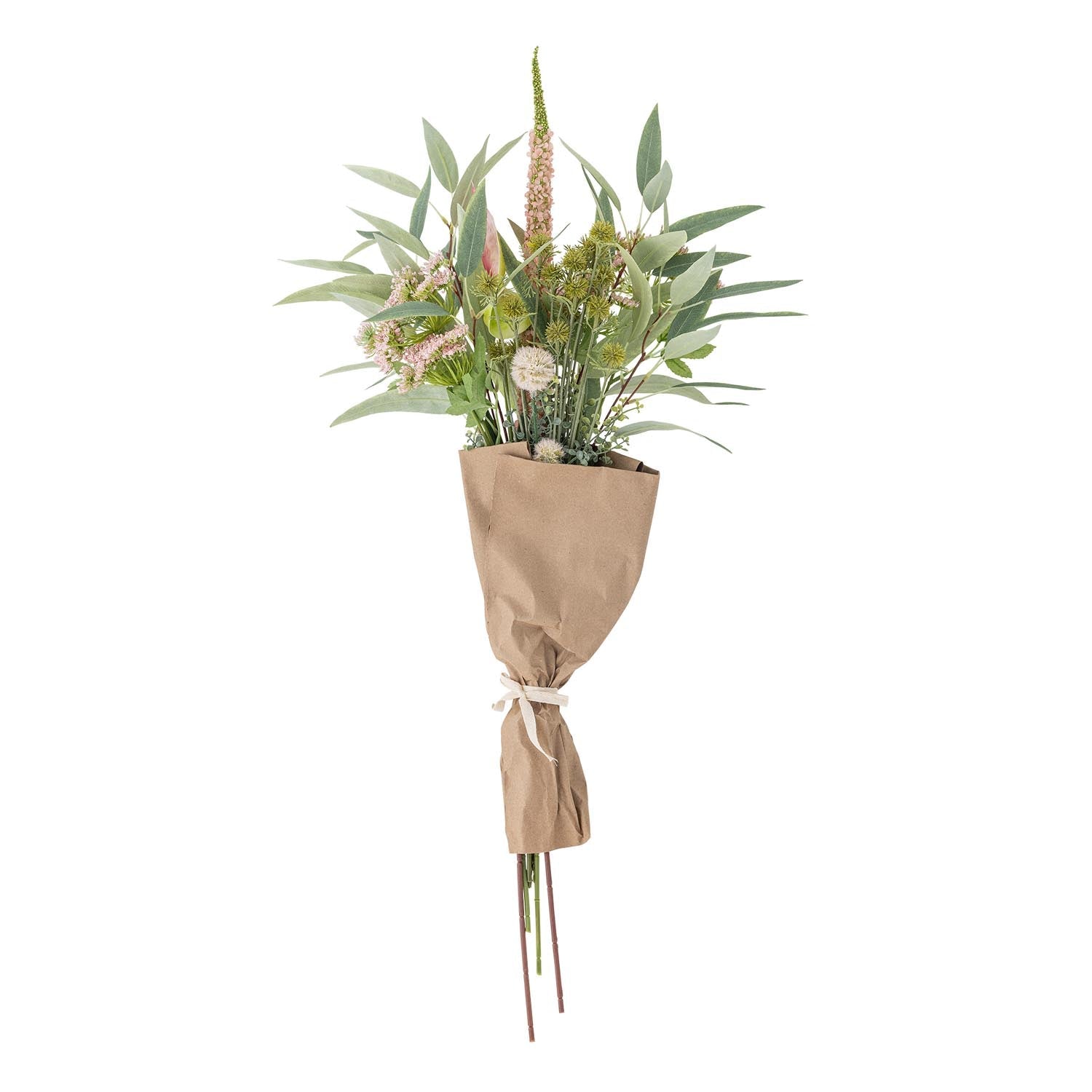 Ein stilvoller künstlicher Blumenstrauß mit zarten Rosen in Blush-Tönen, perfekt für elegante Dekorationen von Bloomingville.