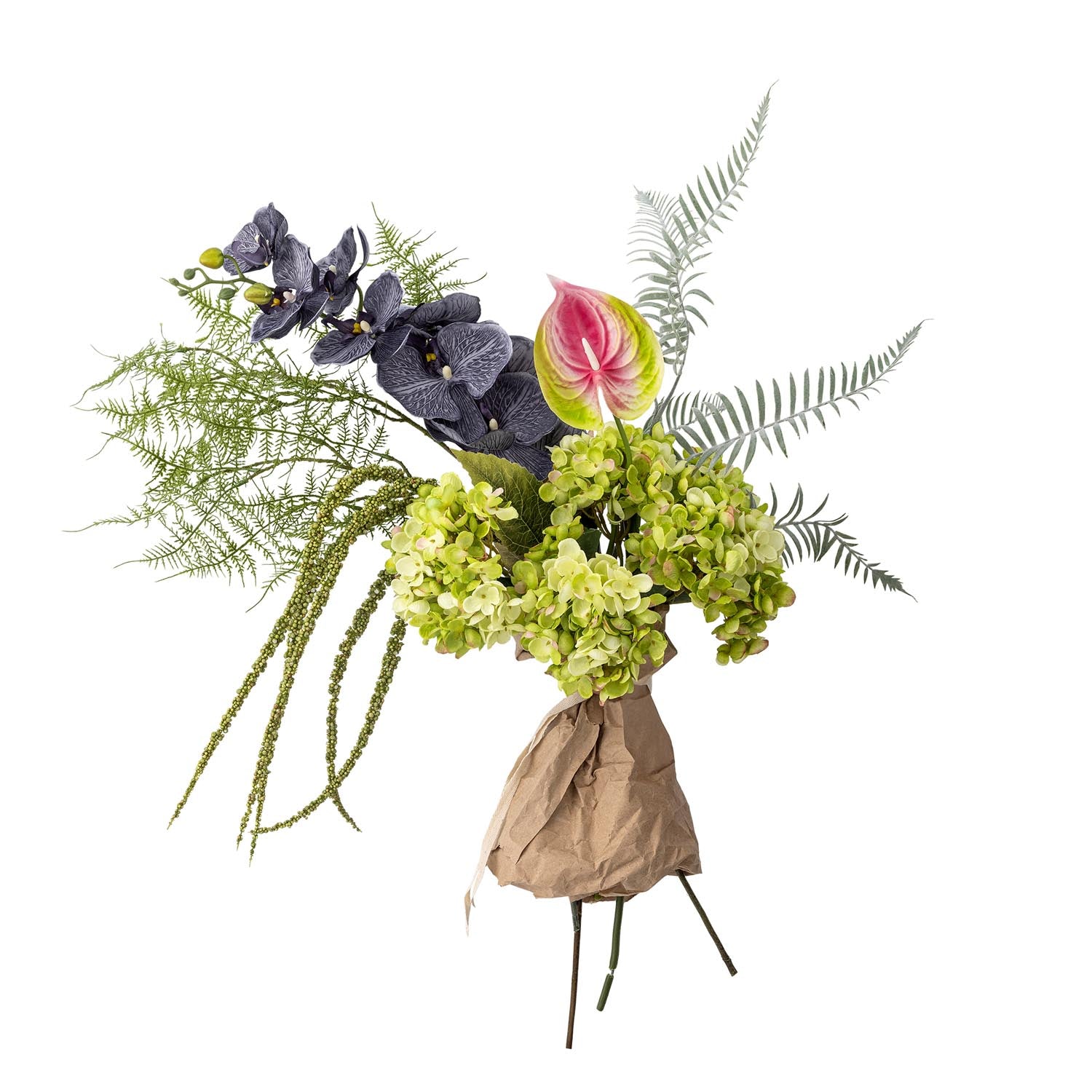 Eleganter Poetry Blumenstrauss von Bloomingville: Künstliche Blumen in Blau und Grün, langlebig, pflegeleicht, ideal für stilvolle Dekoration.