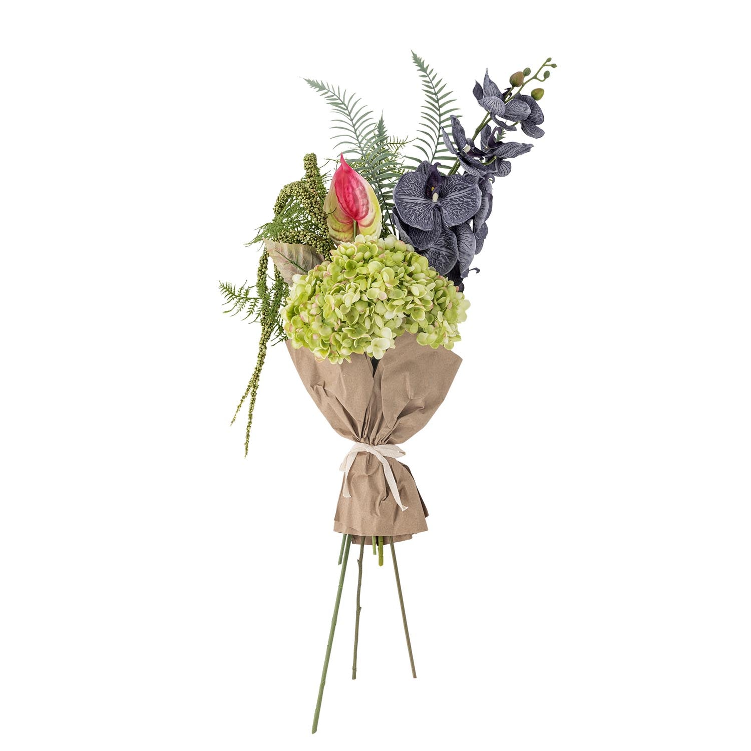 Ein stilvoller künstlicher Blumenstrauß in Grün von Bloomingville, perfekt für zeitlose und elegante Dekorationen.