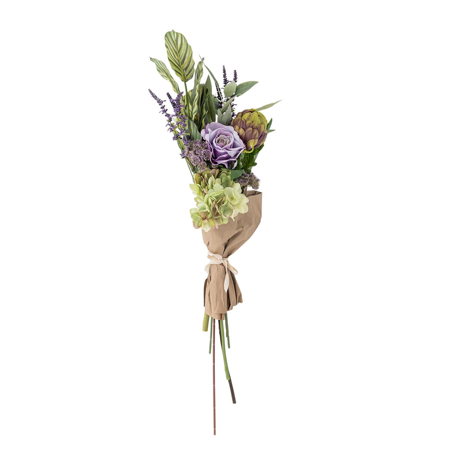 Ein stilvoller violetter Kunstblumenstrauß von Bloomingville, ideal für elegante und langlebige Dekorationen in jedem Raum.