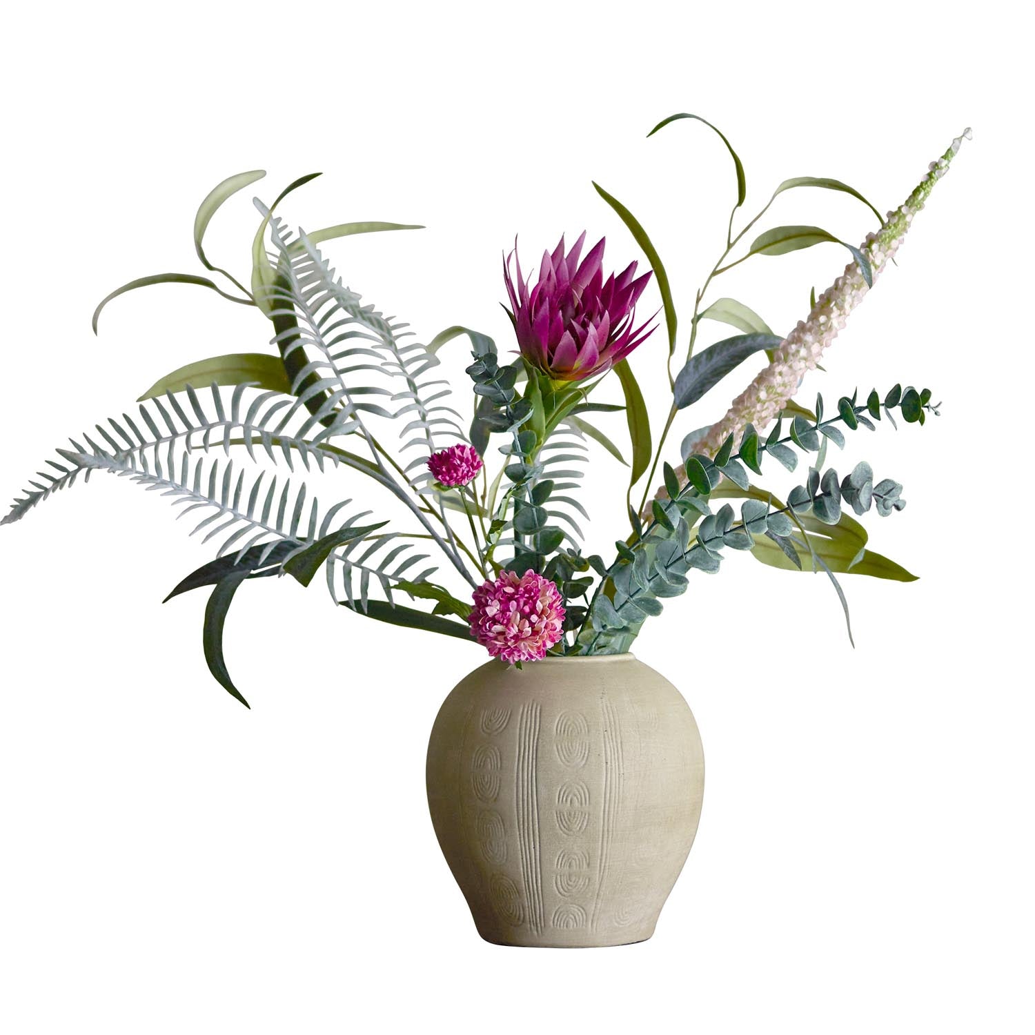 Ein eleganter künstlicher Blumenstrauß in Rot von Bloomingville, perfekt für stilvolle Dekorationen und langlebige Schönheit.