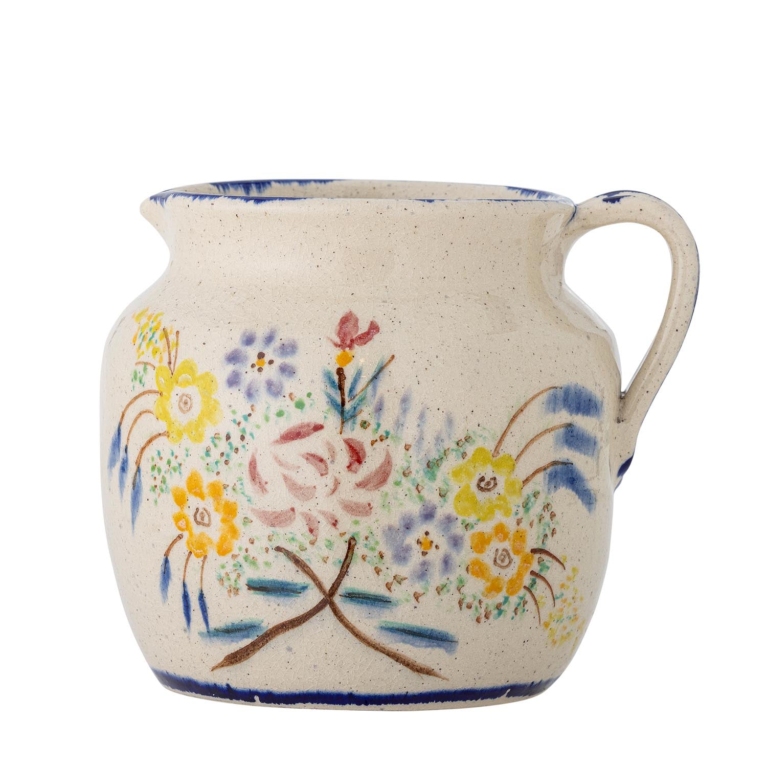 Die Avie Deko-Vase aus Terrakotta besticht durch ihr kunstvolles Blumenmotiv und ihre natürliche Eleganz.