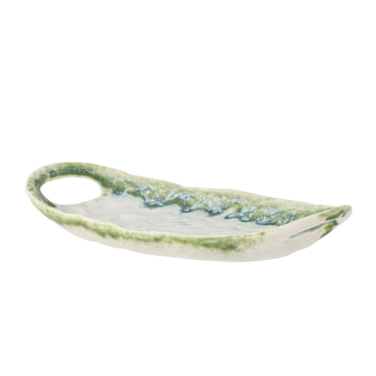 Stilvolle grüne Servierplatte aus Steingut von Creative Collection, perfekt für elegante Präsentationen und dekorative Tischgestaltung.