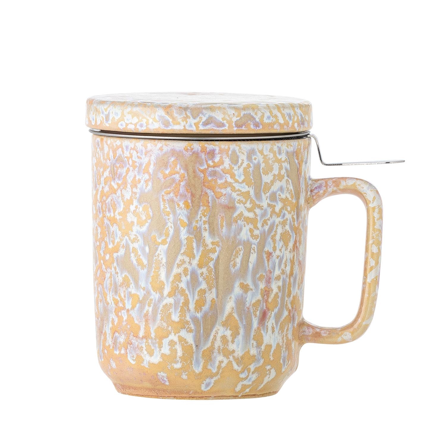 Yuma Becher: Stilvoller Steingutbecher mit Deckel & Teesieb. Perfekt für Teeliebhaber, robust & elegant. Ideal für heiße Getränke.