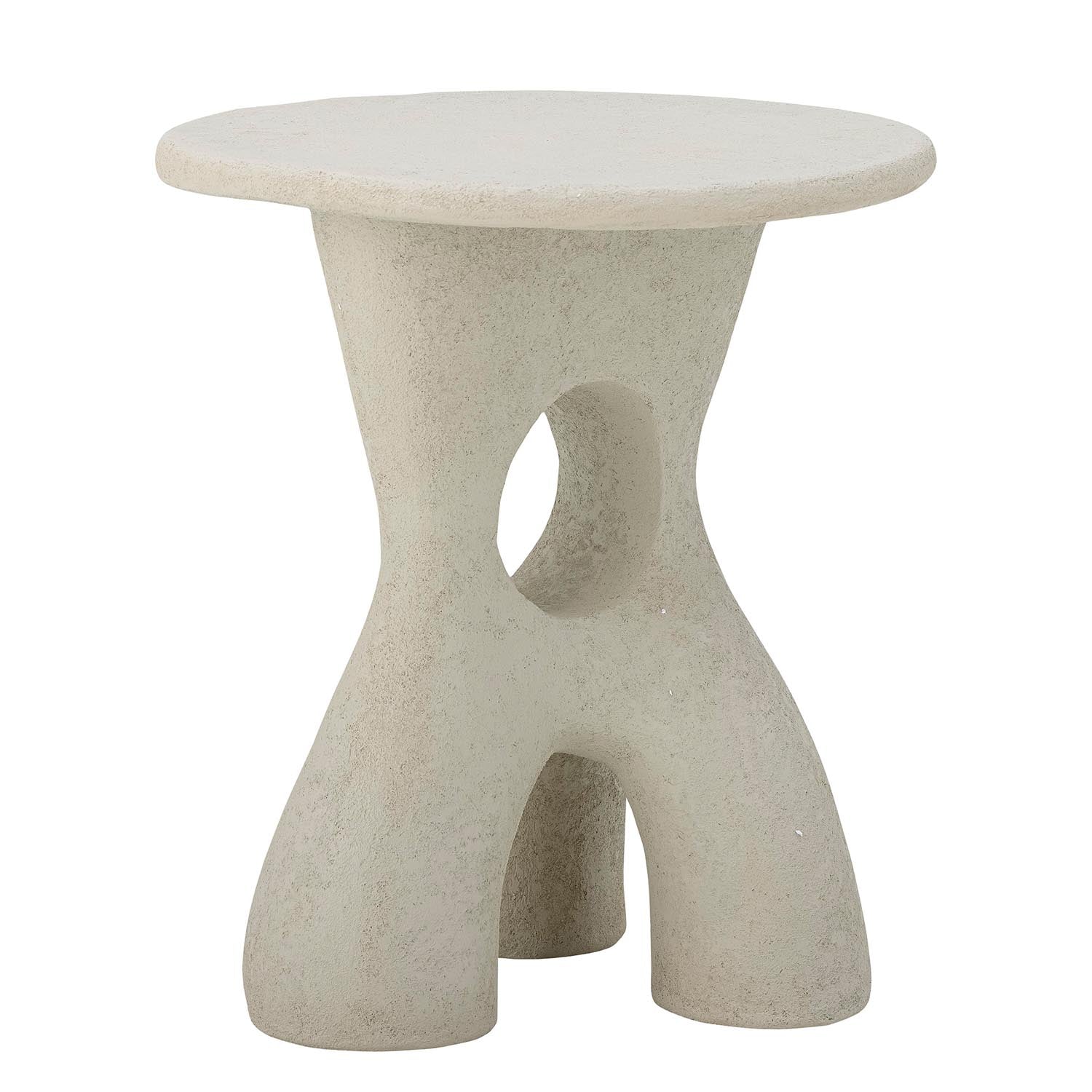 Moderner Beistelltisch aus weissem Polyresin, ideal für stilvolle Wohnräume. Zeitloses Design von Bloomingville.
