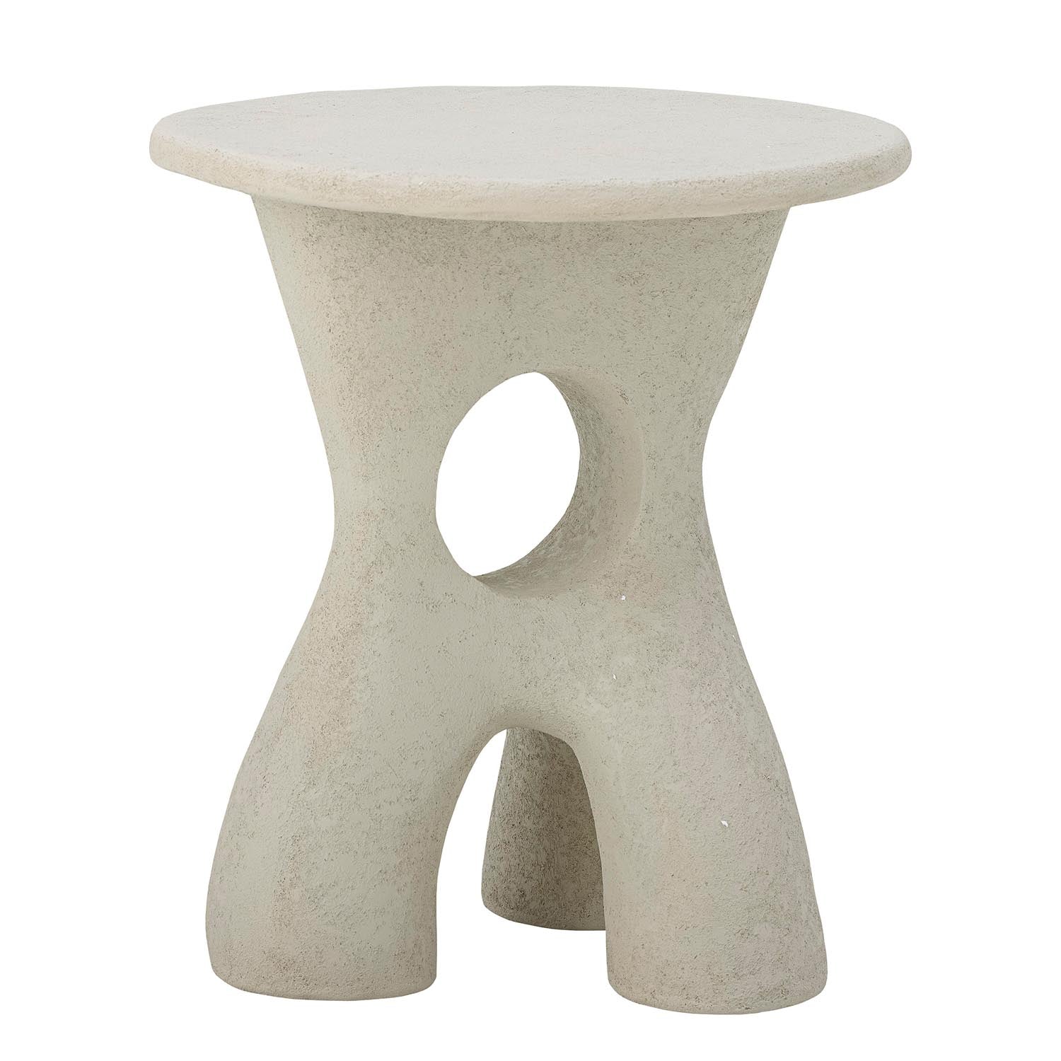 Moderner Beistelltisch aus weissem Polyresin, ideal für stilvolle Wohnräume. Zeitloses Design von Bloomingville.