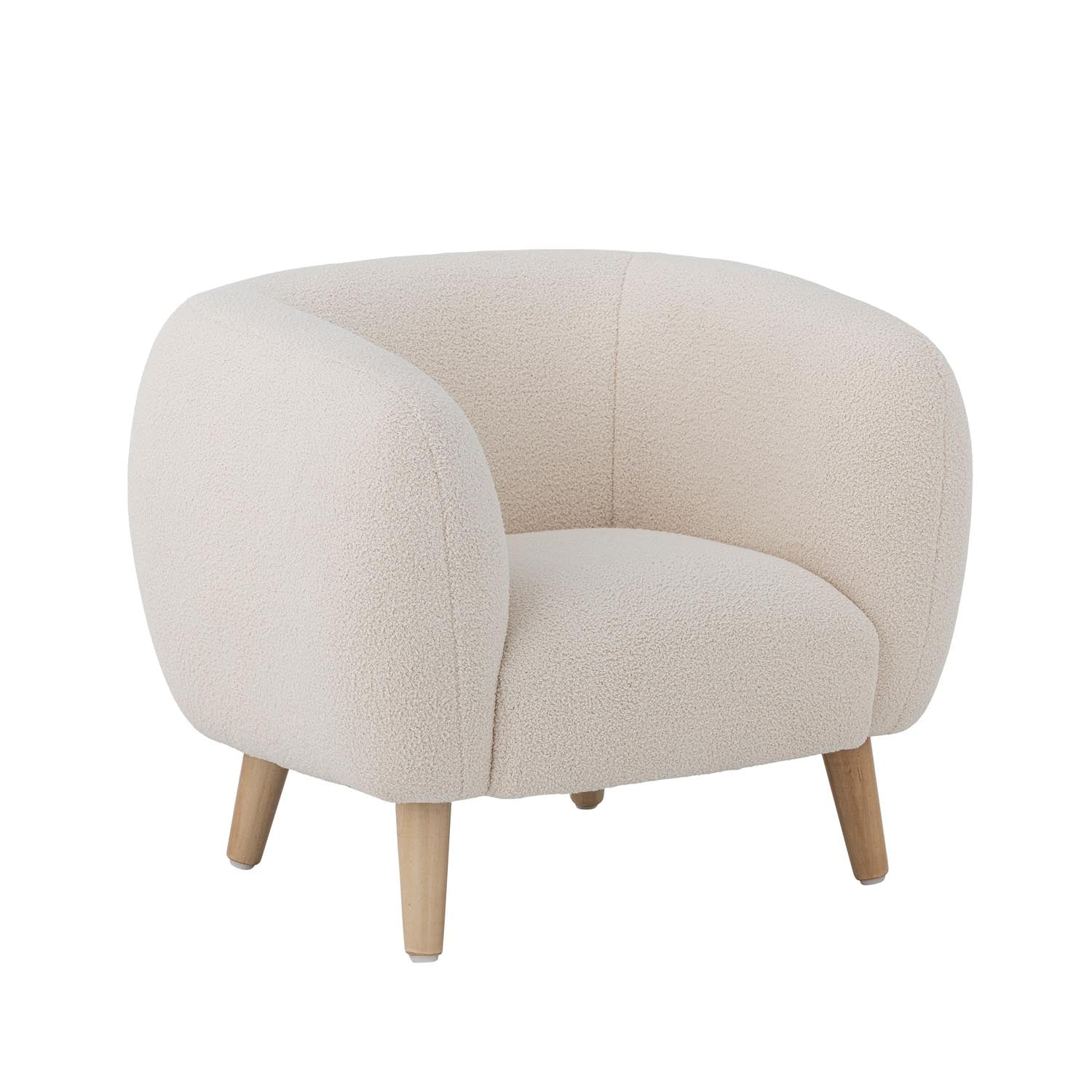 Moderner Cade Stuhl in Weiß von Bloomingville Mini, aus hochwertigem Polyester, ideal für stilvolle und komfortable Kinderzimmer.