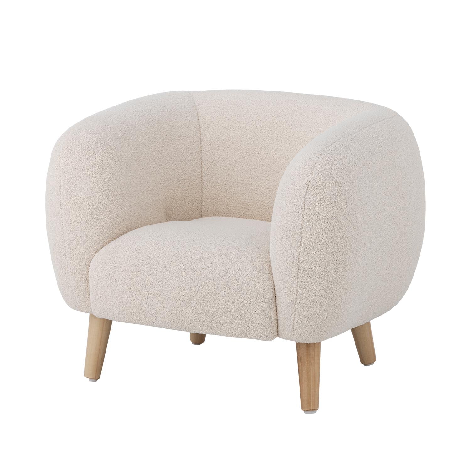 Eleganter Cade Stuhl in Weiß von Bloomingville Mini, gefertigt aus Polyester, perfekt für moderne und gemütliche Kinderzimmer.