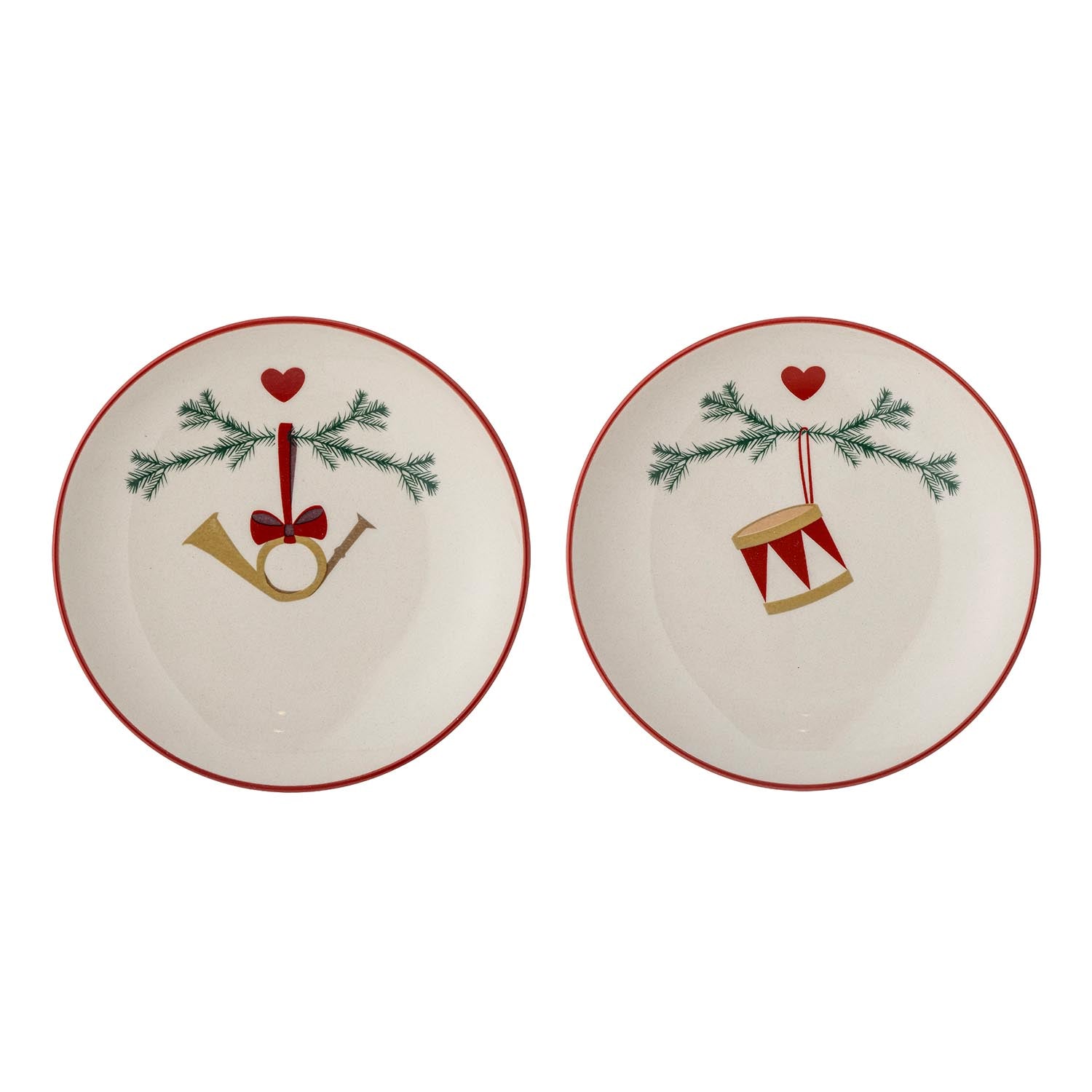 Der Yule Teller von Bloomingville aus Steingut in Naturtönen überzeugt mit stilvollem Design, ideal für festliche Anlässe.
