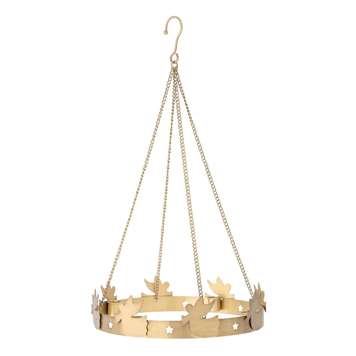 Moderner Adventskerzenhalter aus goldfarbenem Metall von Bloomingville, perfekt für eine festliche und elegante Weihnachtsatmosphäre.