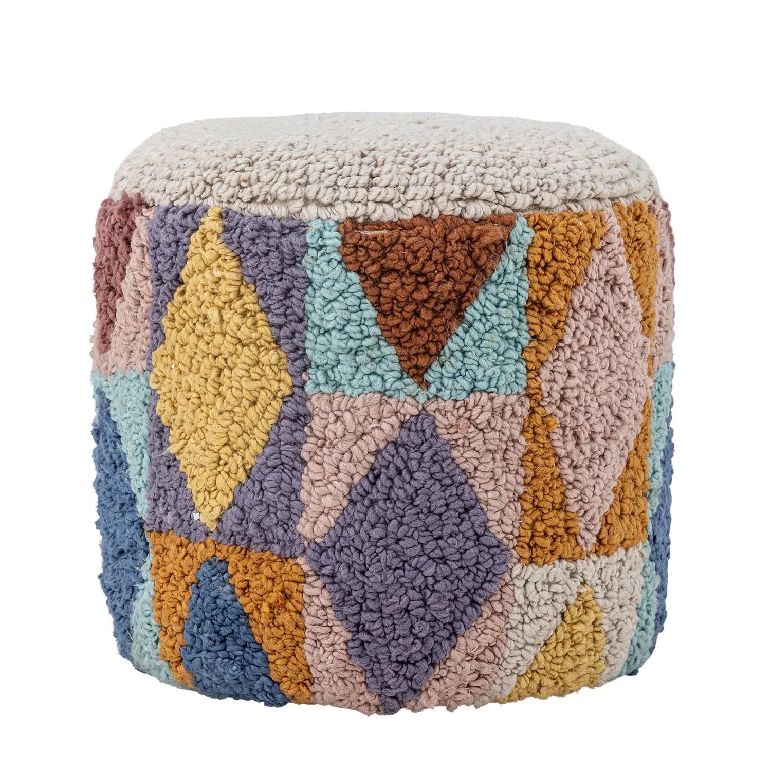 Miaki Pouf: Stilvolles, graues Baumwoll-Accessoire von Bloomingville MINI. Skandinavisches Design, vielseitig, bequem, ideal fürs Kinderzimmer.