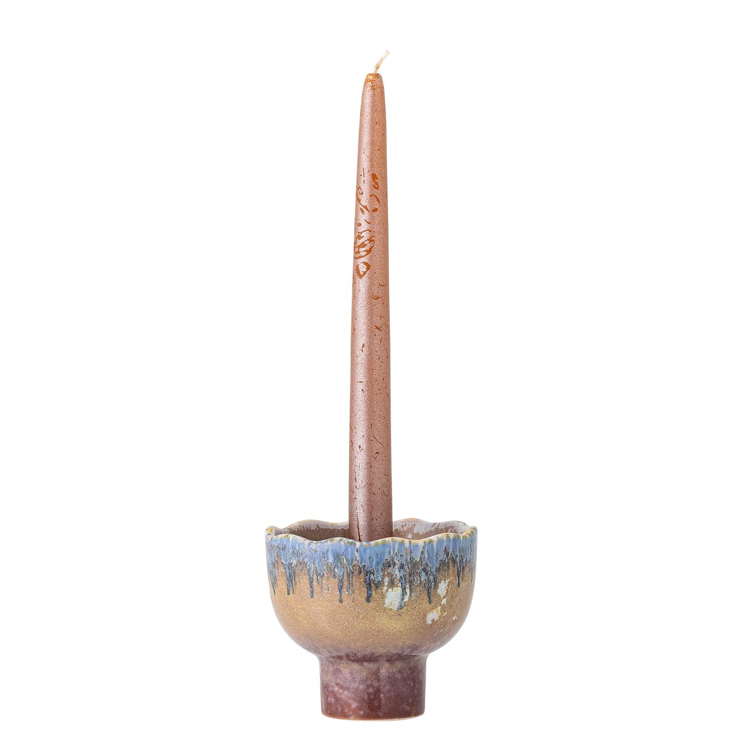 Der Cloe Kerzenhalter aus blauem Steingut von Creative Collection verleiht jedem Raum eine elegante und gemütliche Note.