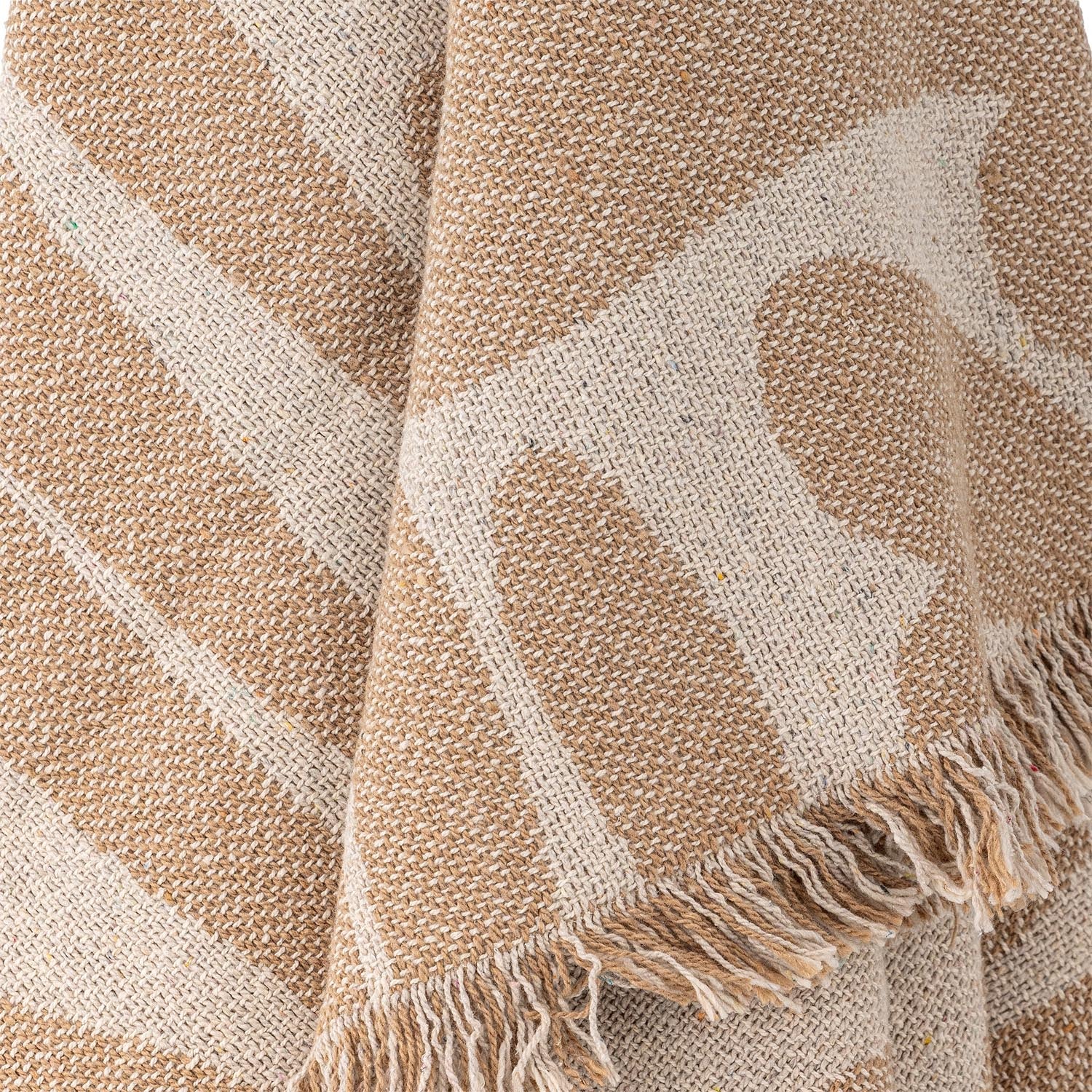 Die Alk Decke von Bloomingville vereint stilvolles Design und Nachhaltigkeit. Aus recycelter Baumwolle, ideal für jedes Zuhause.