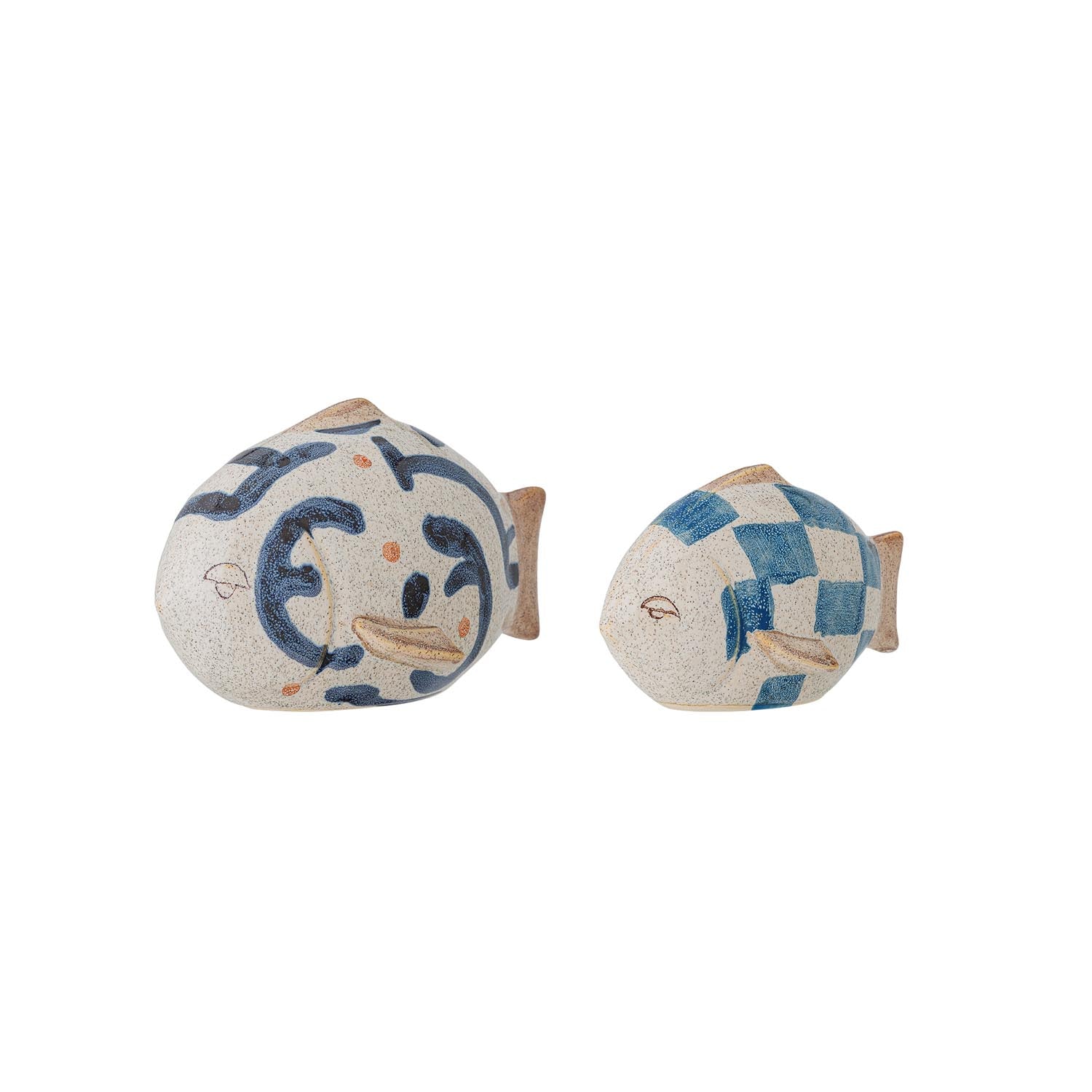 Stilvolle Deko aus blauem Steingut von Bloomingville, perfekt für moderne Wohnräume und elegante Akzente.