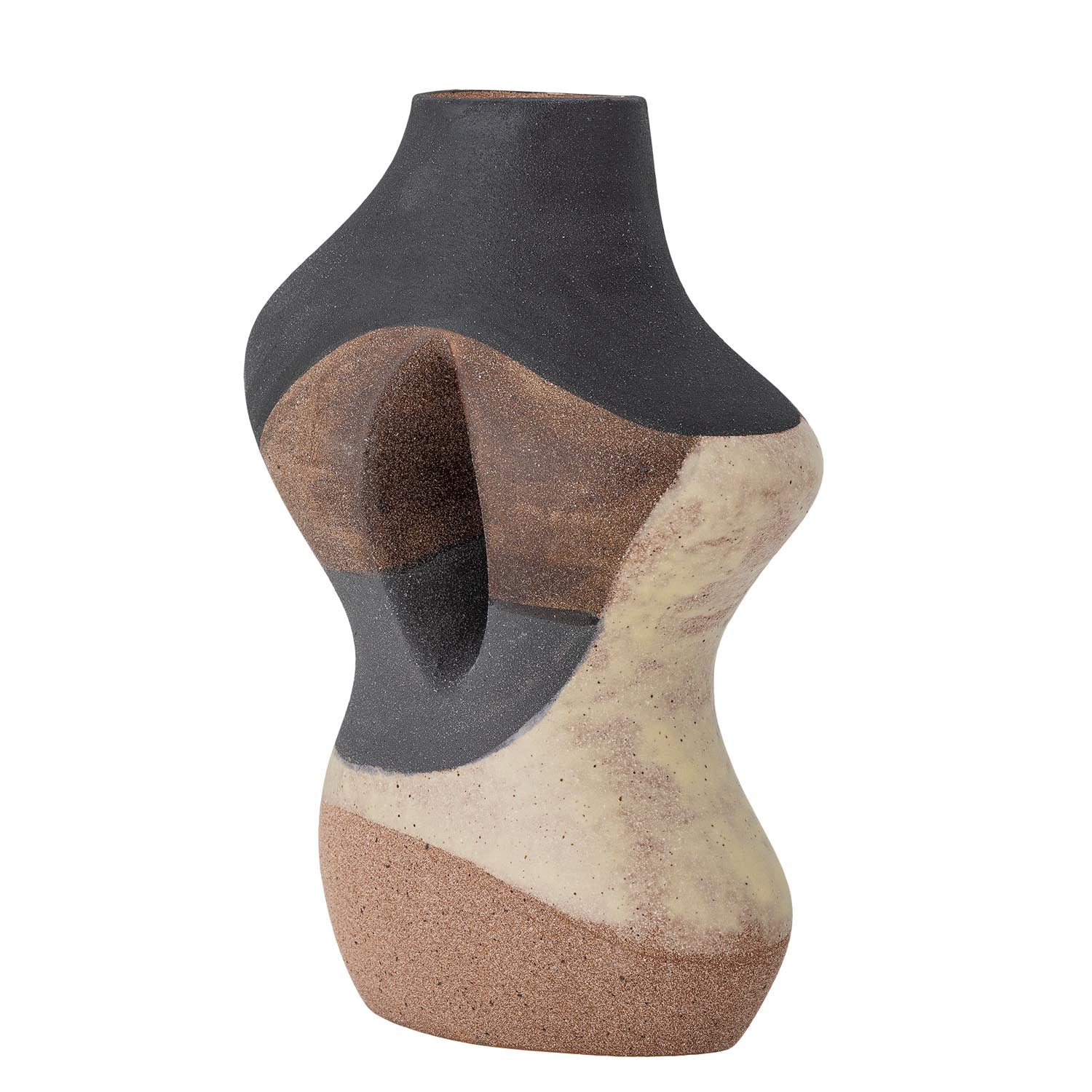 Die Vica Vase von Bloomingville aus braunem Steingut besticht durch ihr elegantes Design und ihre hochwertige Verarbeitung.