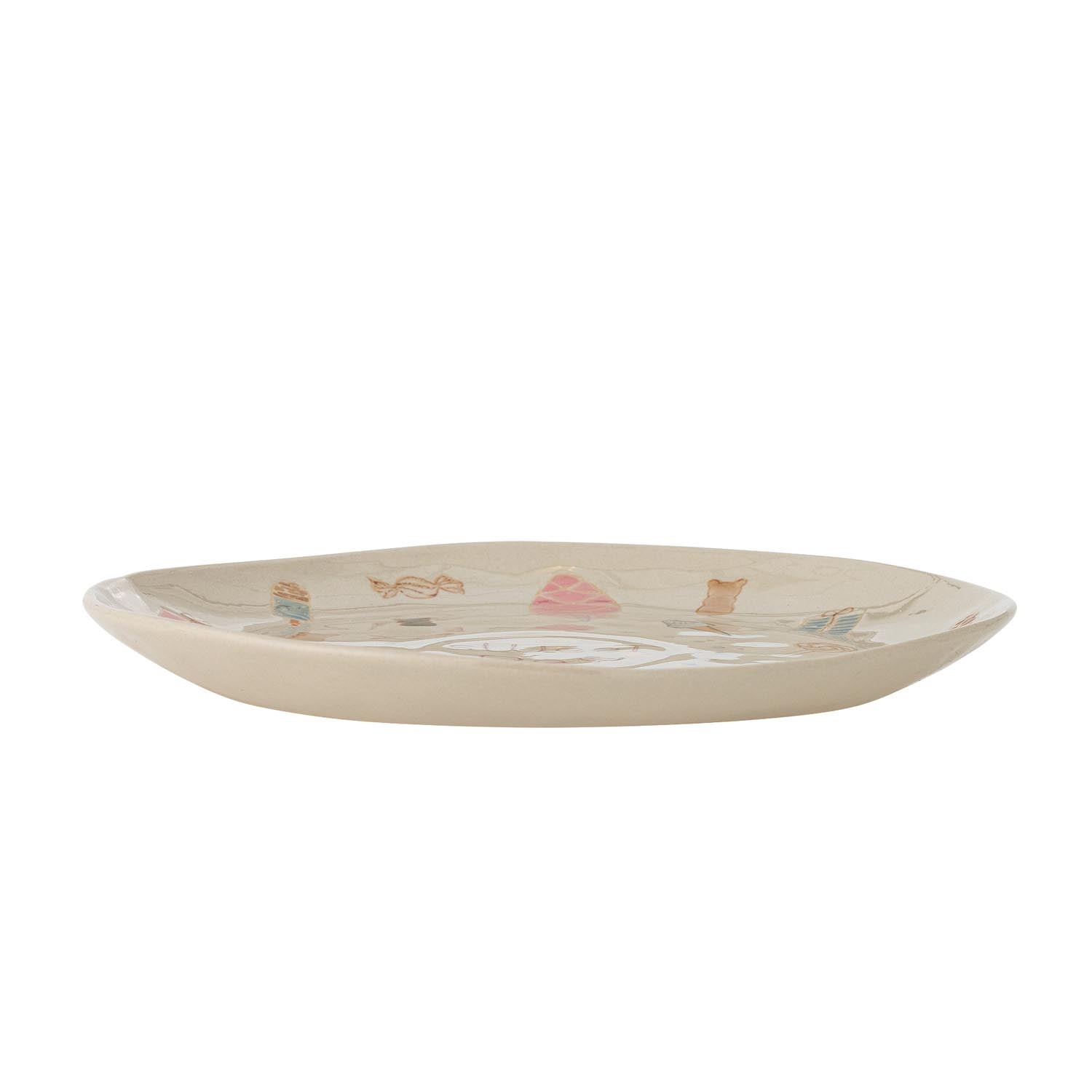 Ein bezaubernder Steingut-Teller in Naturtönen, ideal für Süssigkeiten, von Bloomingville Mini. Perfekt für Kinder und stilvolle Anlässe.