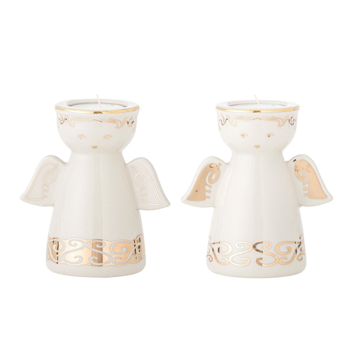Faella Teelicht- und Kerzenhalter, Weiss, Steingut in Weiß präsentiert im Onlineshop von KAQTU Design AG. Teelichthalter ist von Bloomingville