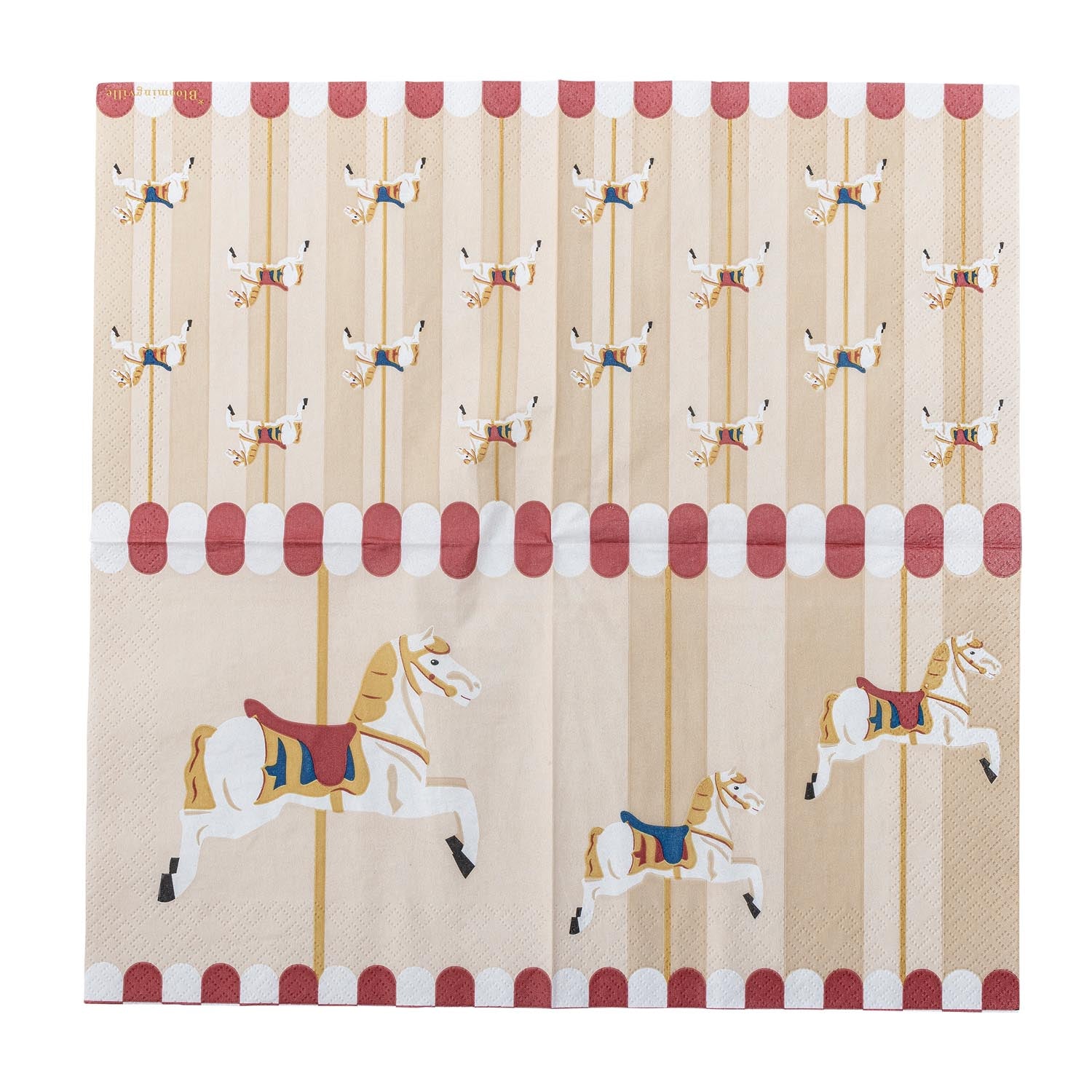 Merry-go-round Serviette, Natur, FSC® Mix, Papier in Natur präsentiert im Onlineshop von KAQTU Design AG. Servietten ist von Bloomingville