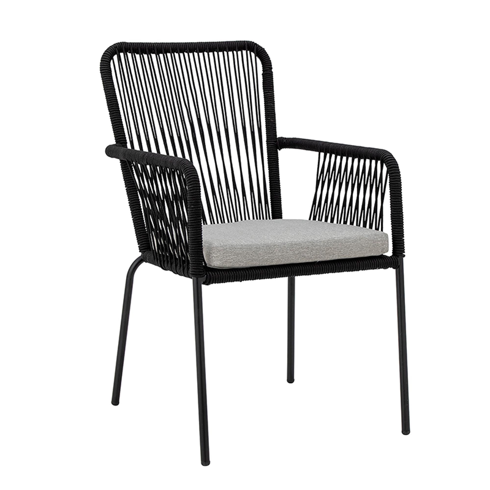 Santino Esszimmerstuhl, schwarzes Metall, modernes Design von Bloomingville.