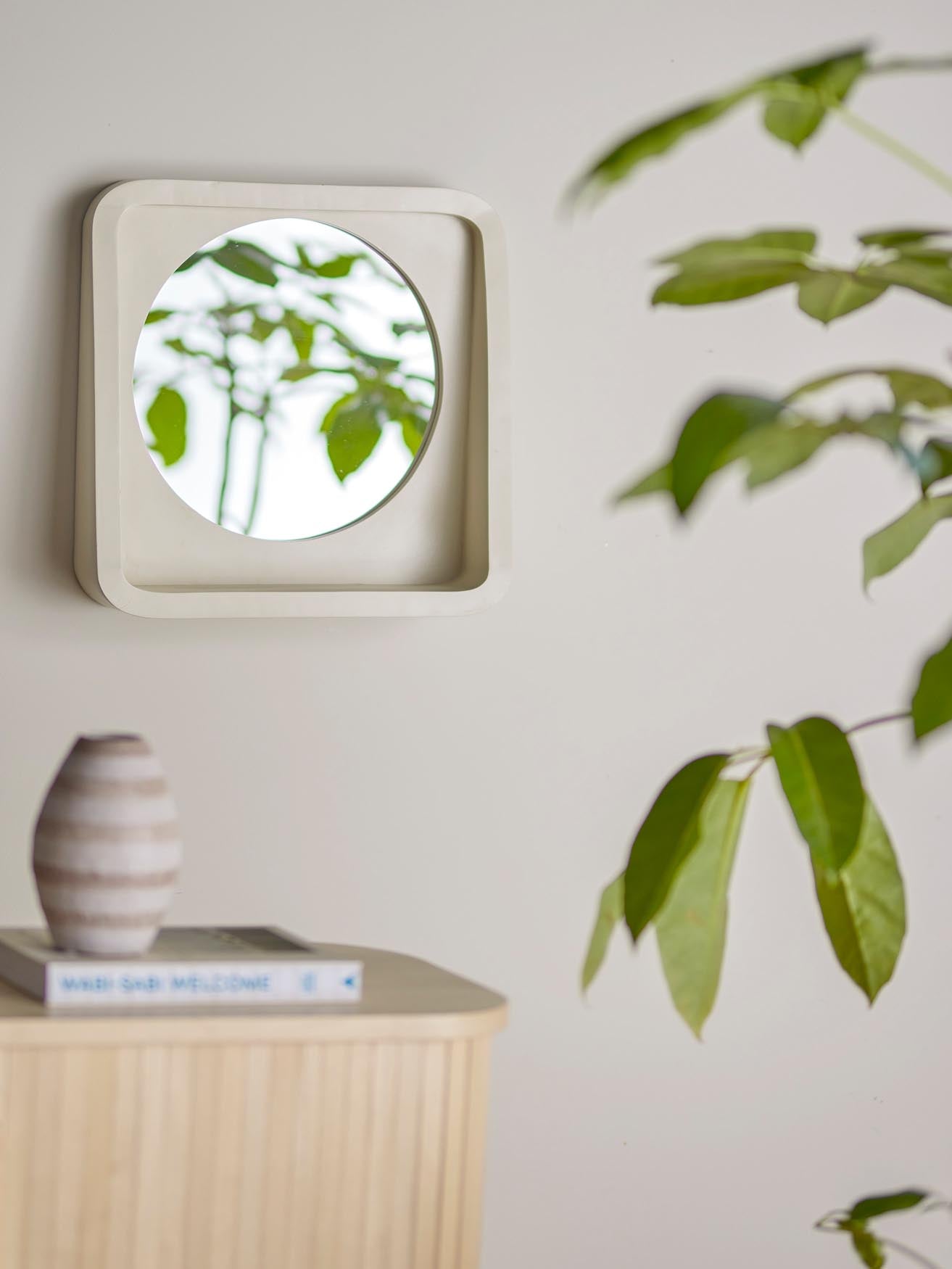 Phoebe Spiegel mit Ablage, Natur, Polyresin