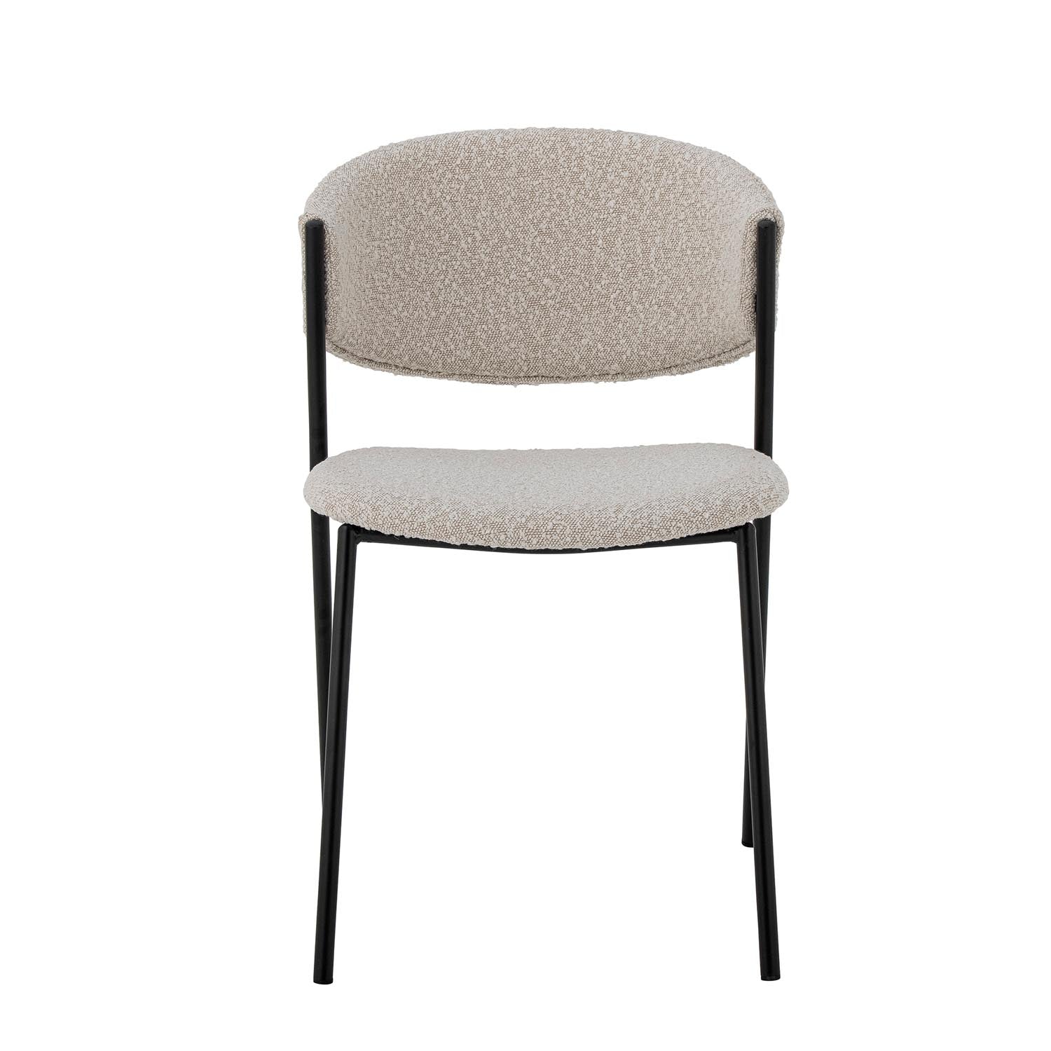 Moderner Marlo Esszimmerstuhl von Bloomingville, weißer Polyesterbezug, stilvolles Design, ideal für elegante Esszimmer.