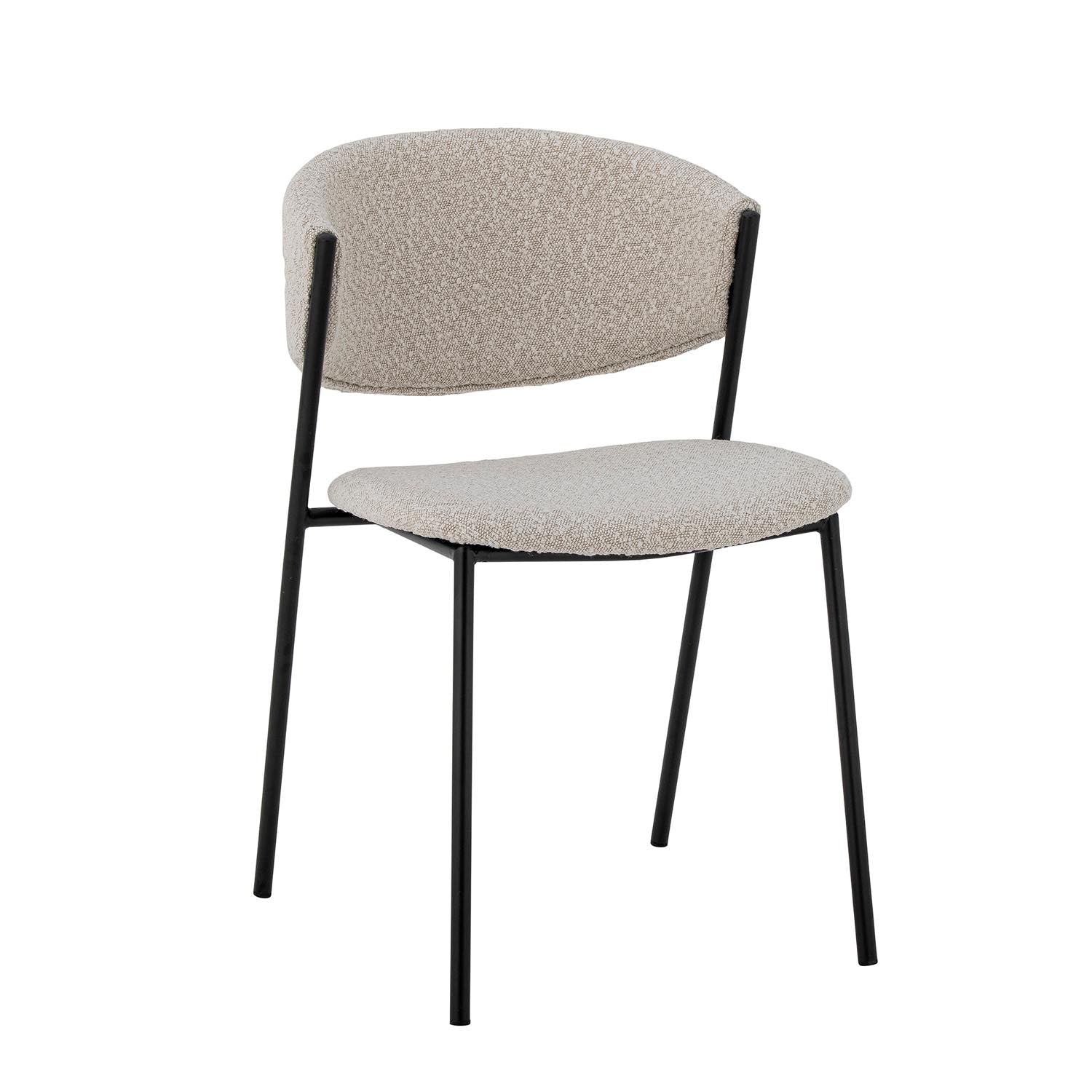 Eleganter Marlo Esszimmerstuhl von Bloomingville, weißer Polyesterbezug, modernes Design, perfekt für stilvolle Esszimmer.