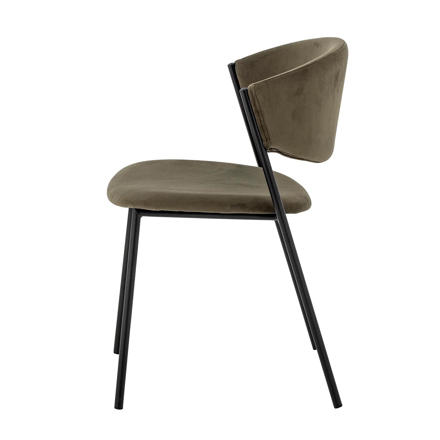 Eleganter Esszimmerstuhl Marlo in Grün von Bloomingville, gefertigt aus recyceltem Polyester, perfekt für nachhaltiges Wohnen.