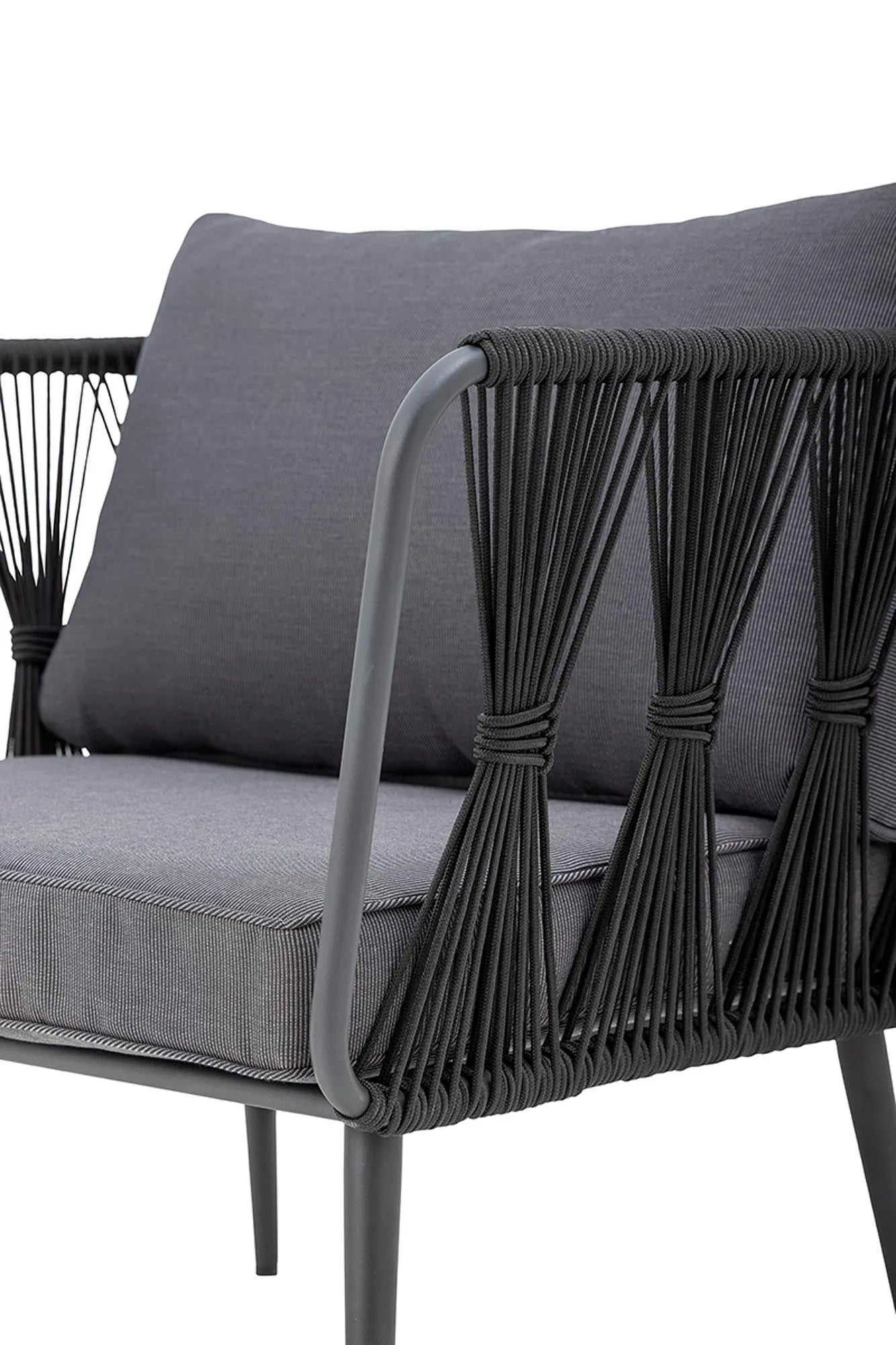 Pavone Loungesessel, Schwarz, Metall, Outdoor-Sessel, KAQTU Design