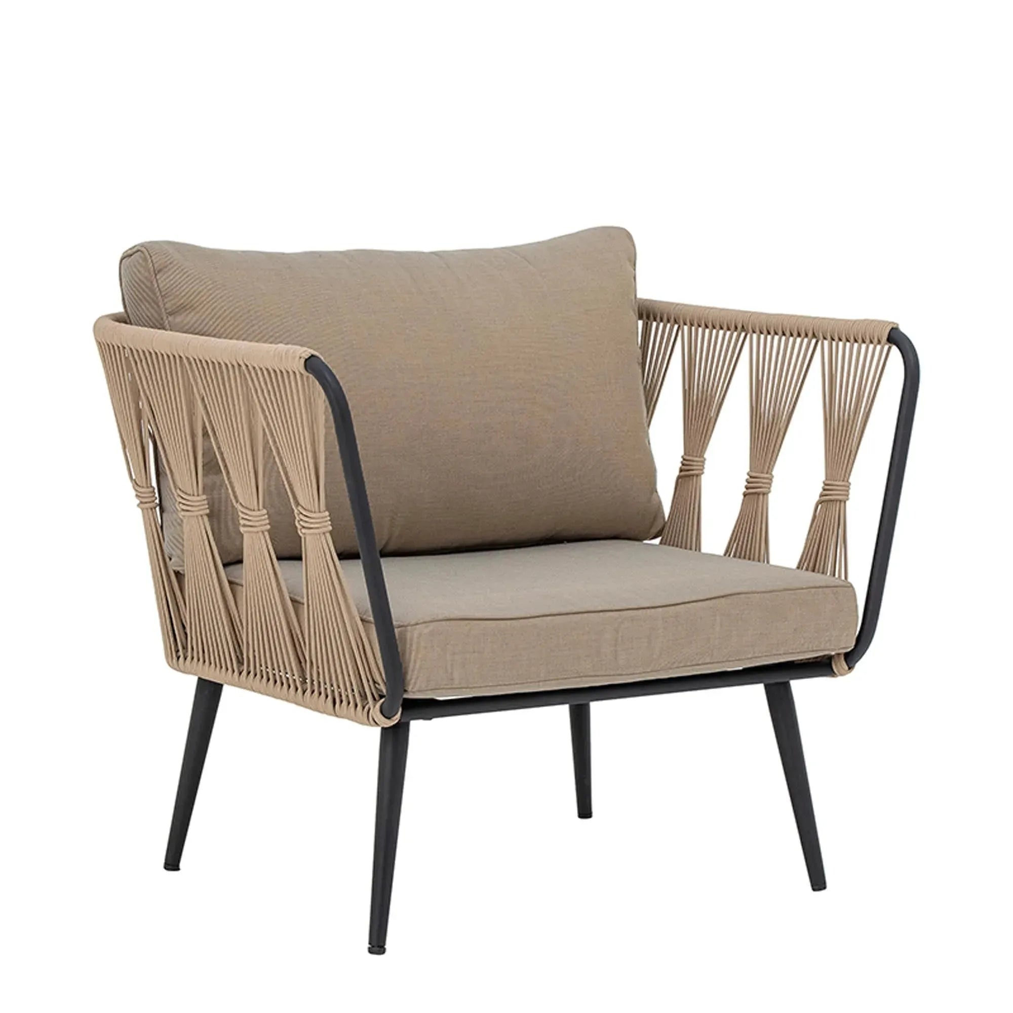 Pavone Loungesessel, Braun, Metall, Outdoor-Sessel, KAQTU Design