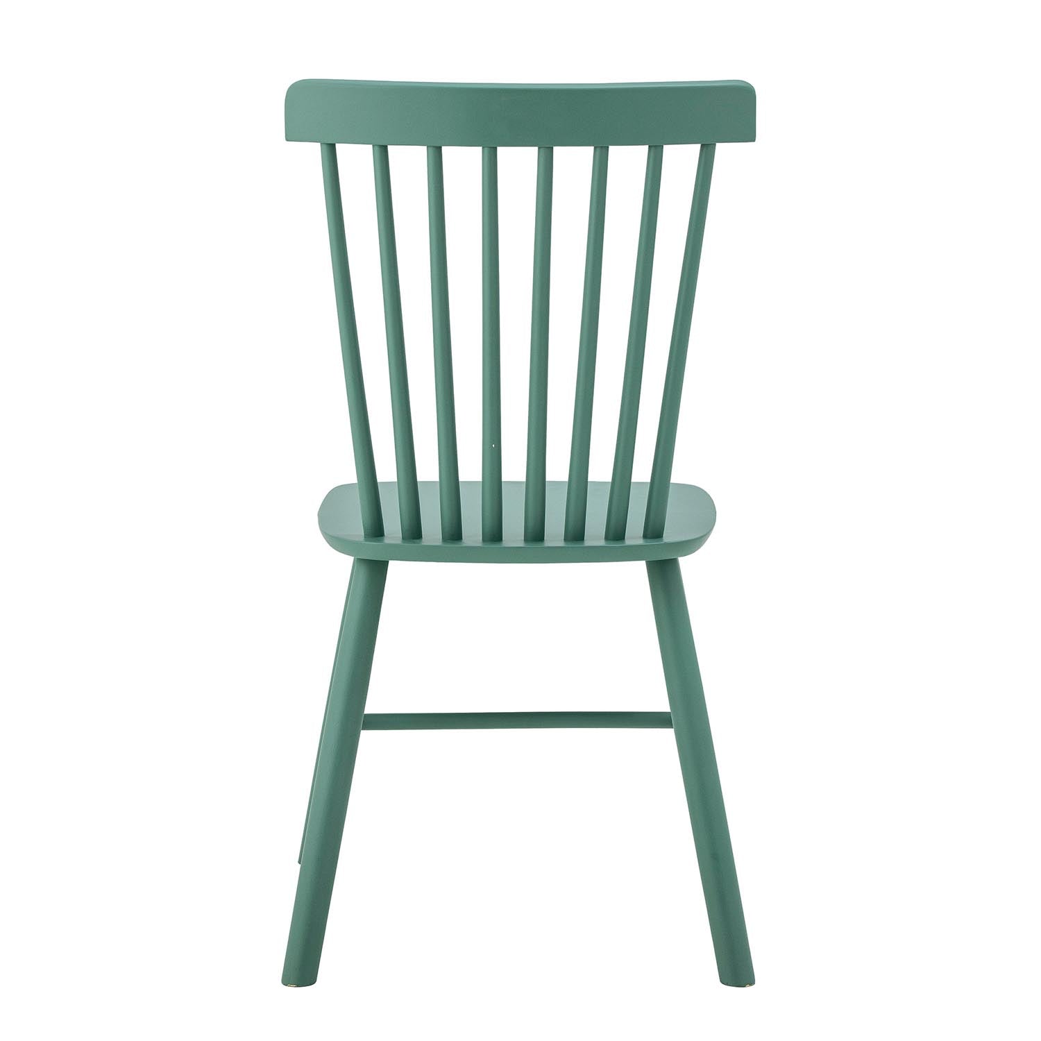 Der grüne Mill Esszimmerstuhl aus Kiefernholz bietet modernes Design und Komfort, ideal für elegante Esszimmer.