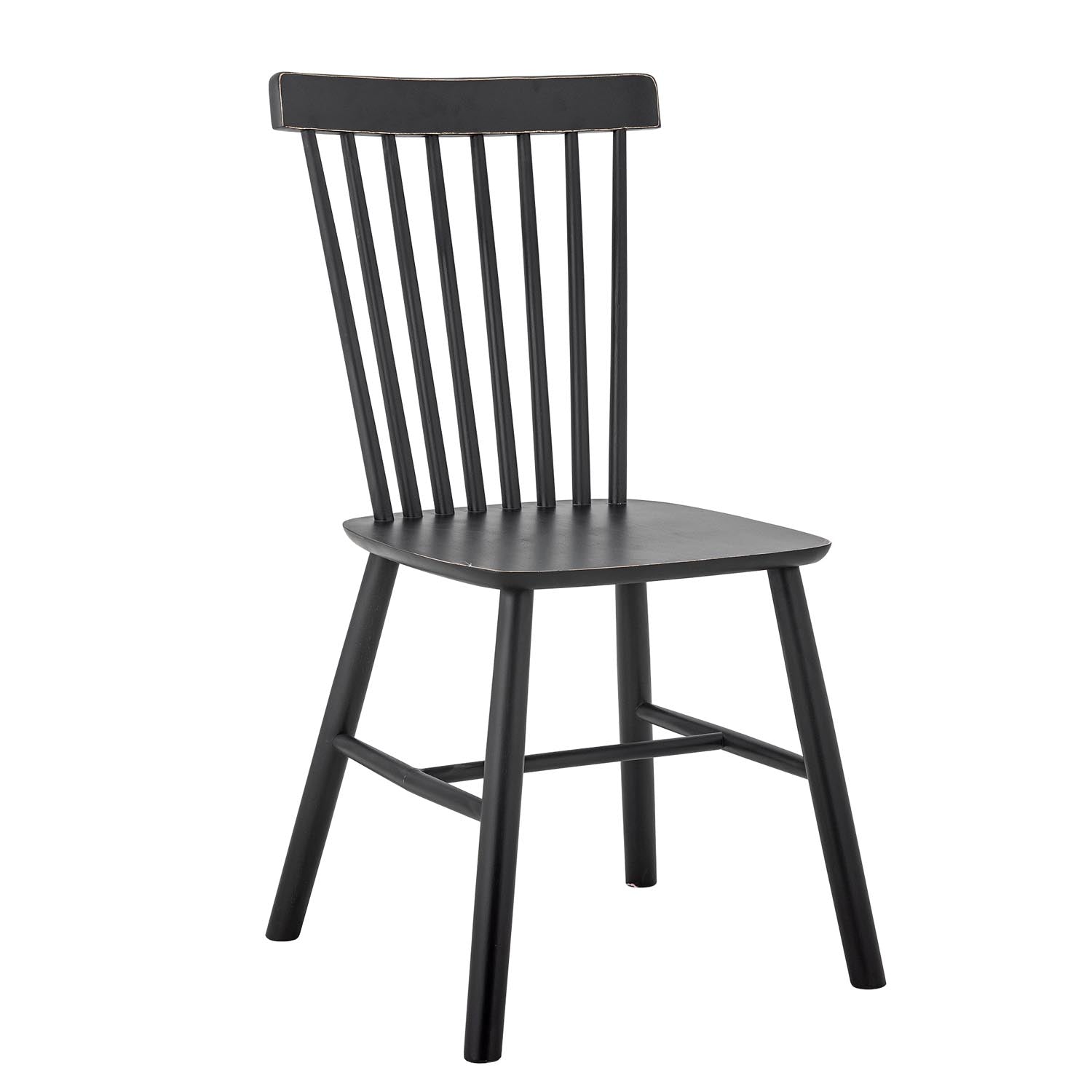 Moderner Esszimmerstuhl Mill aus schwarzem Kiefernholz von Creative Collection, perfekt für ein elegantes Ambiente.