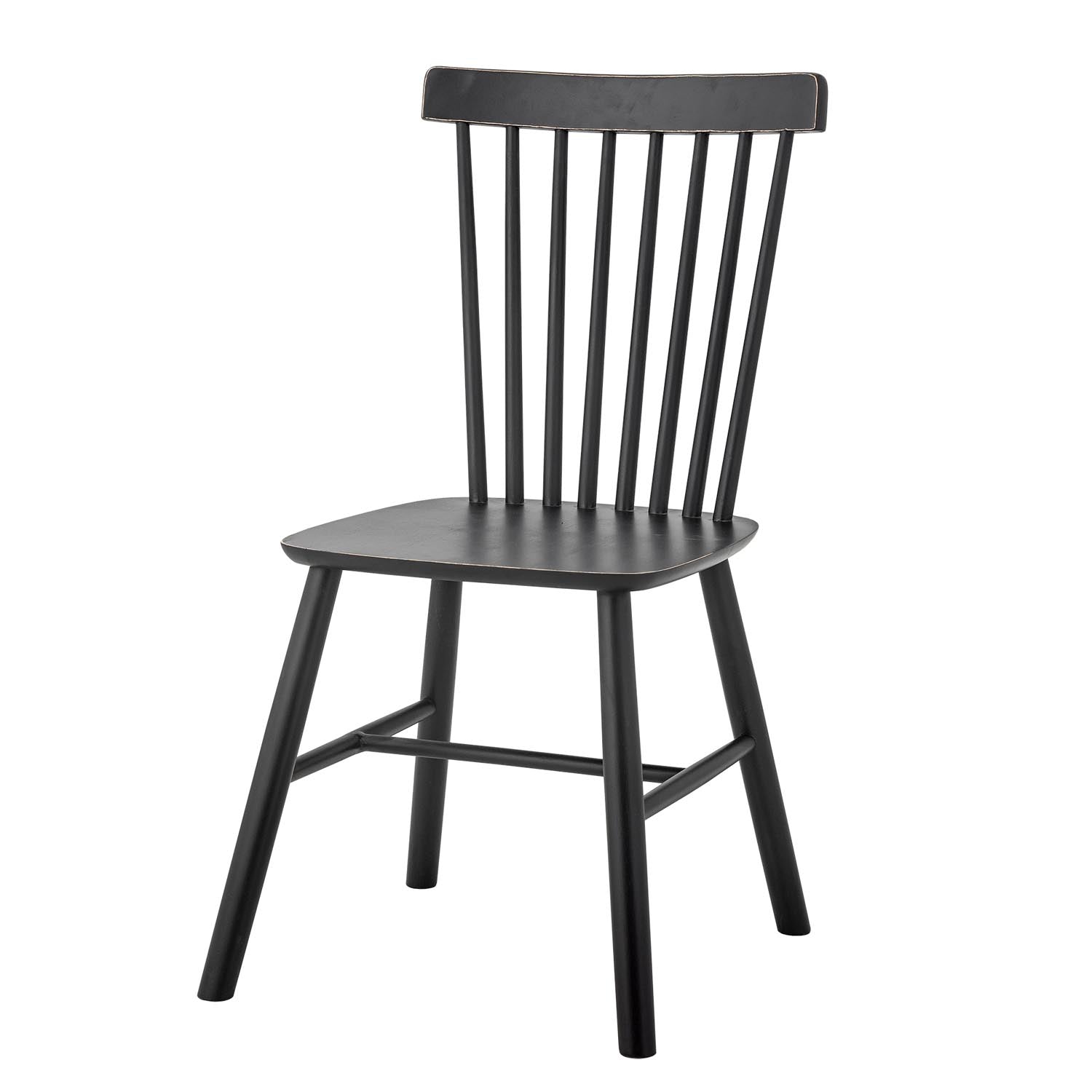 Eleganter Mill Esszimmerstuhl aus schwarzem Kiefernholz von Creative Collection, ideal für stilvolle Wohnräume.