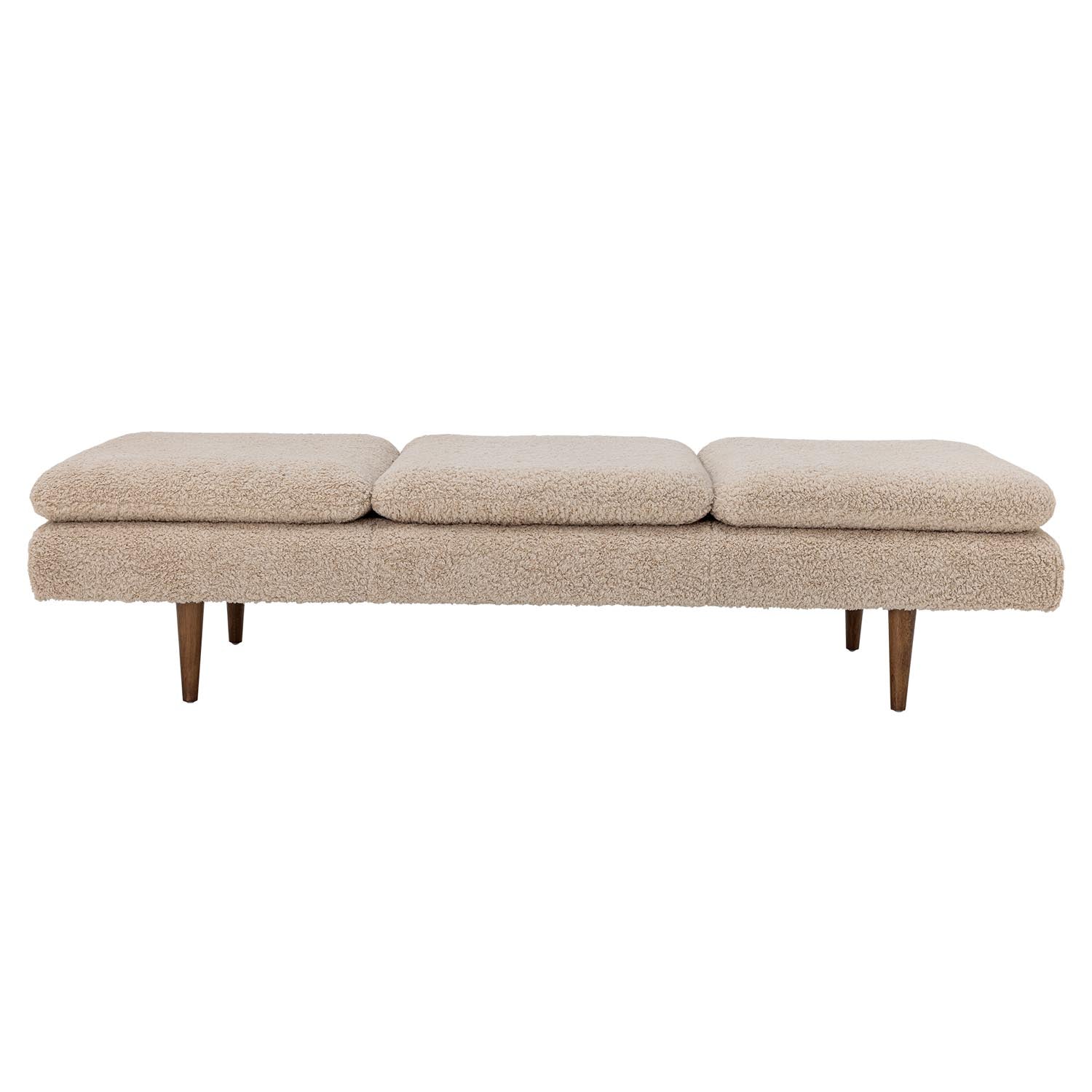 Pione Tagesbett von Bloomingville: Skandinavisches Design, pflegeleichter Polyesterbezug, neutrale Farben, elegantes Holz, kompakt und zeitlos.