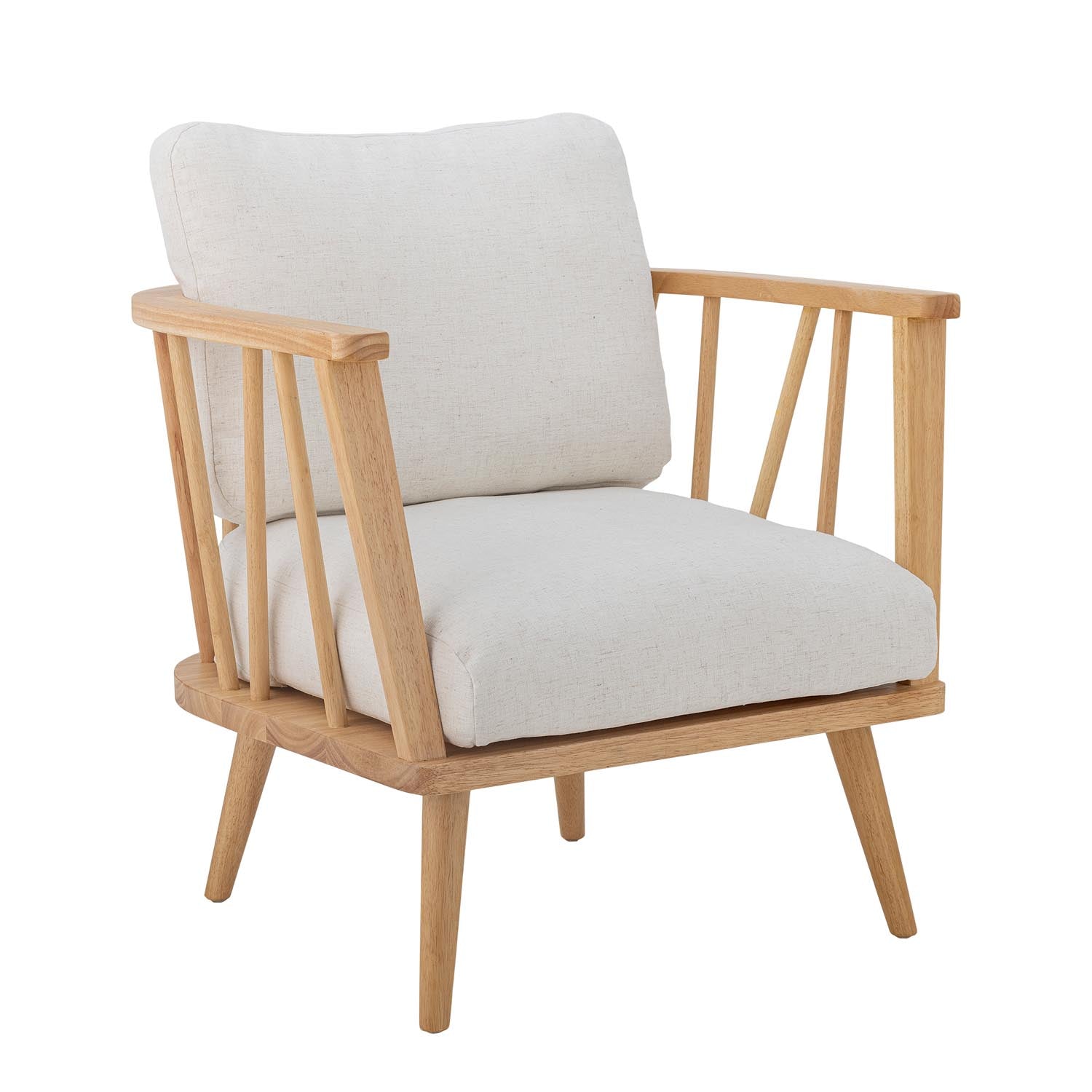 Stilvoller Millor Loungesessel aus Gummibaumholz, perfekt für moderne Wohnräume und gemütliche Entspannung.