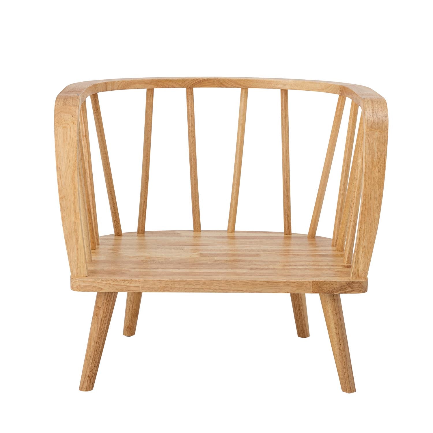 Eleganter Millor Loungesessel aus natürlichem Gummibaumholz, ideal für stilvolle Wohnräume und entspannte Stunden.