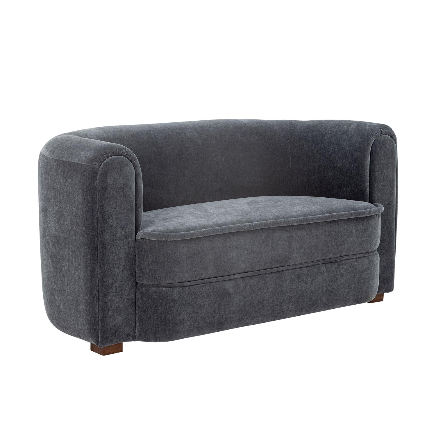 Das Malala Sofa in Blau, gefertigt aus recyceltem Polyester, kombiniert modernes Design mit umweltfreundlichem Komfort.