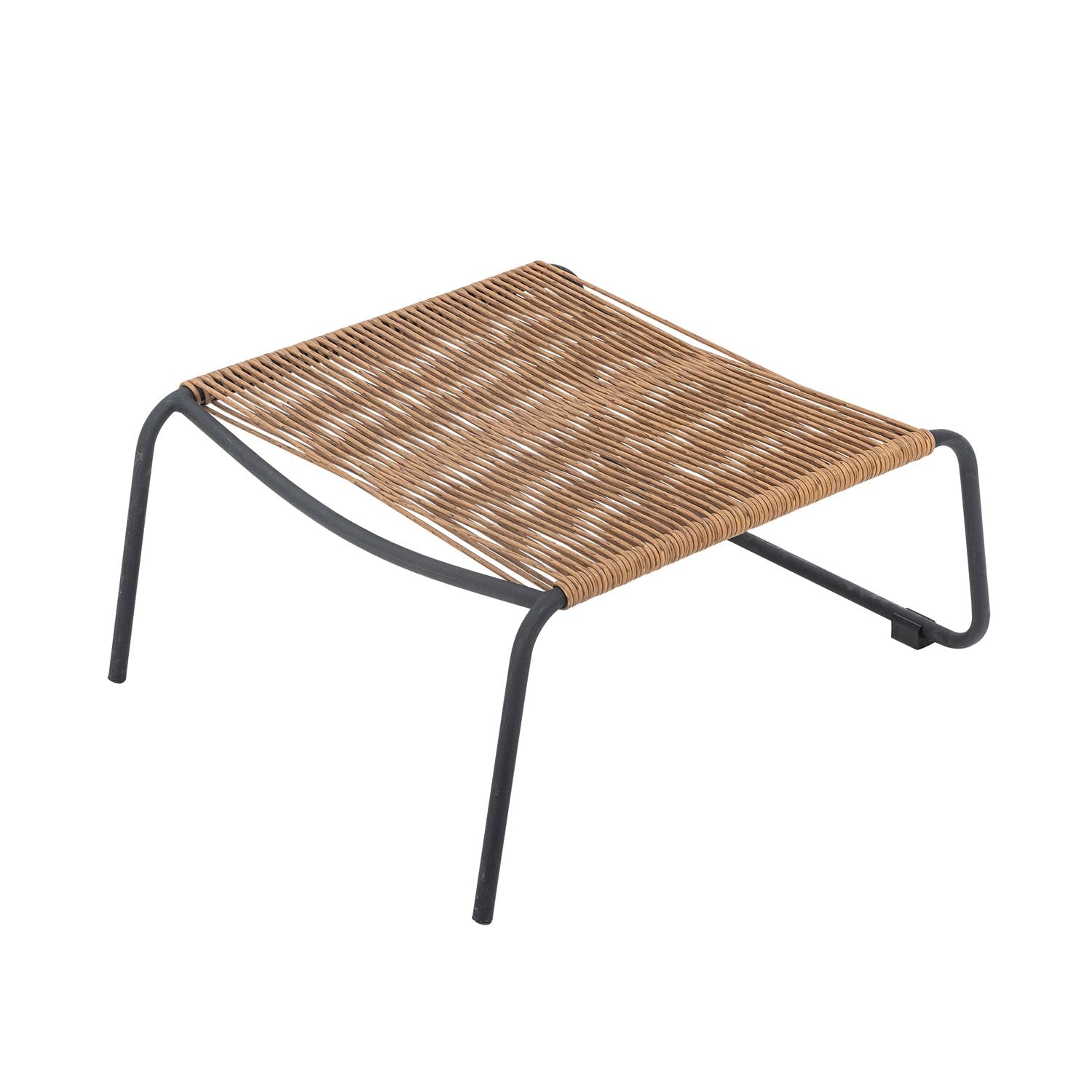 Eleganter Boel Liegestuhl mit Hocker aus Naturholz und Metall von Bloomingville, ideal für stilvolle Entspannung.