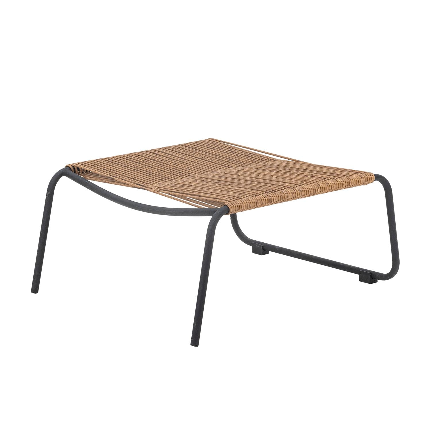 Stilvoller Boel Liegestuhl mit Hocker aus Naturholz und Metall von Bloomingville, perfekt für komfortable und elegante Erholung.