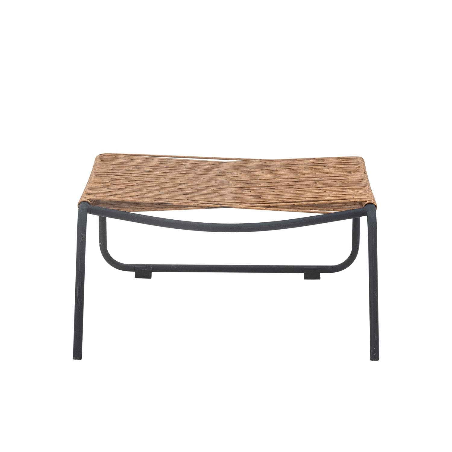 Eleganter Boel Liegestuhl mit Hocker aus Naturholz und Metall von Bloomingville, ideal für stilvolle und bequeme Entspannung.