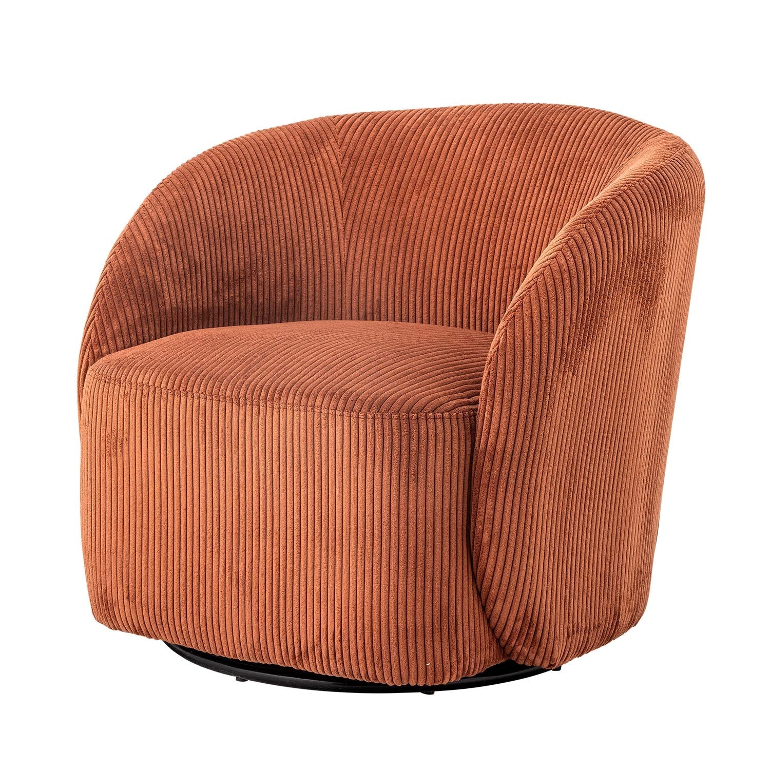 Der Pradi Loungesessel von Bloomingville in Orange kombiniert stilvolles Design mit einem bequemen Polyesterbezug für modernes Wohnen.