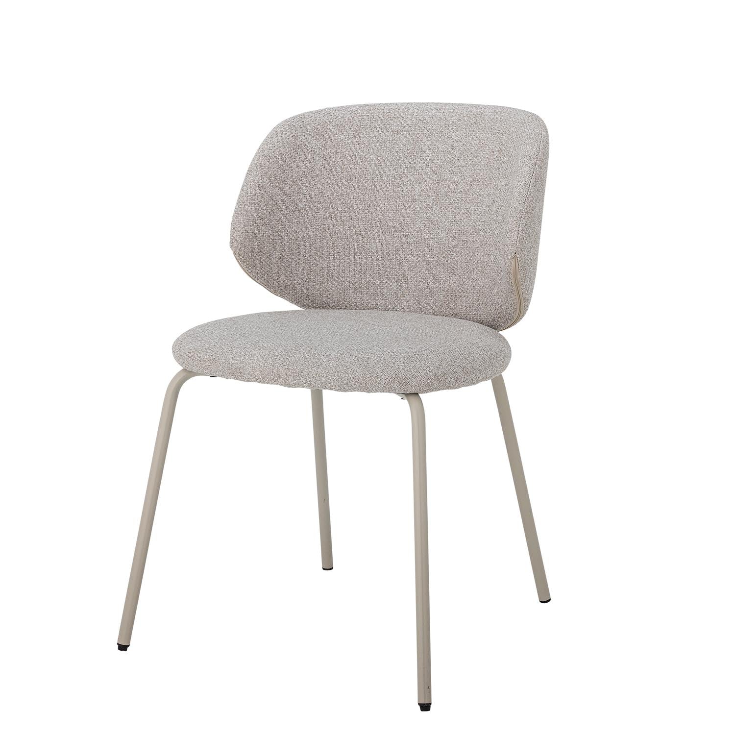 Eleganter Esszimmerstuhl von Bloomingville, grau, mit hochwertigem Polyesterbezug, skandinavisches Design, komfortabel und modern.