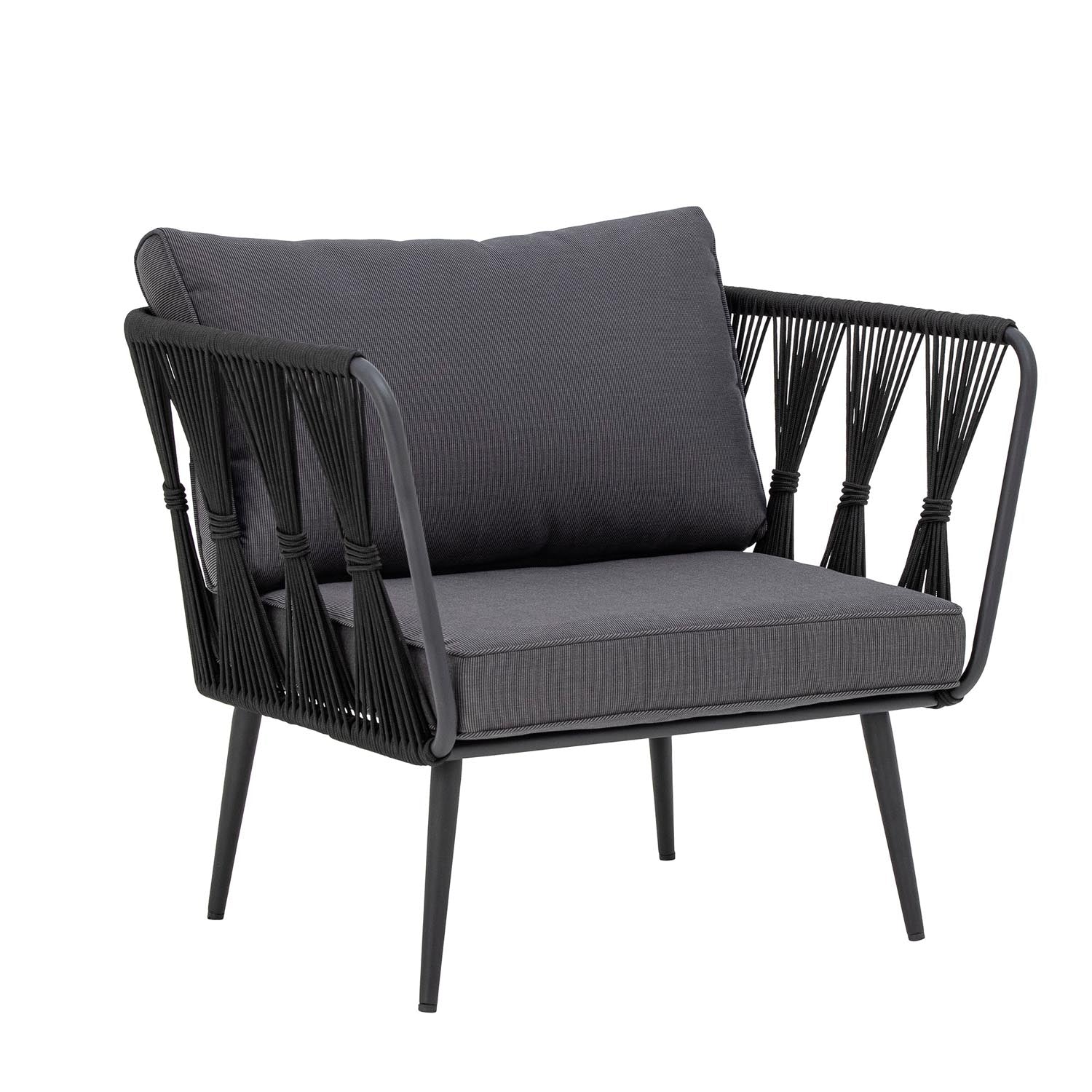 Pavone Fire-resistant Loungesessel, Schwarz, Metall in Schwarz präsentiert im Onlineshop von KAQTU Design AG. Sessel ist von Bloomingville