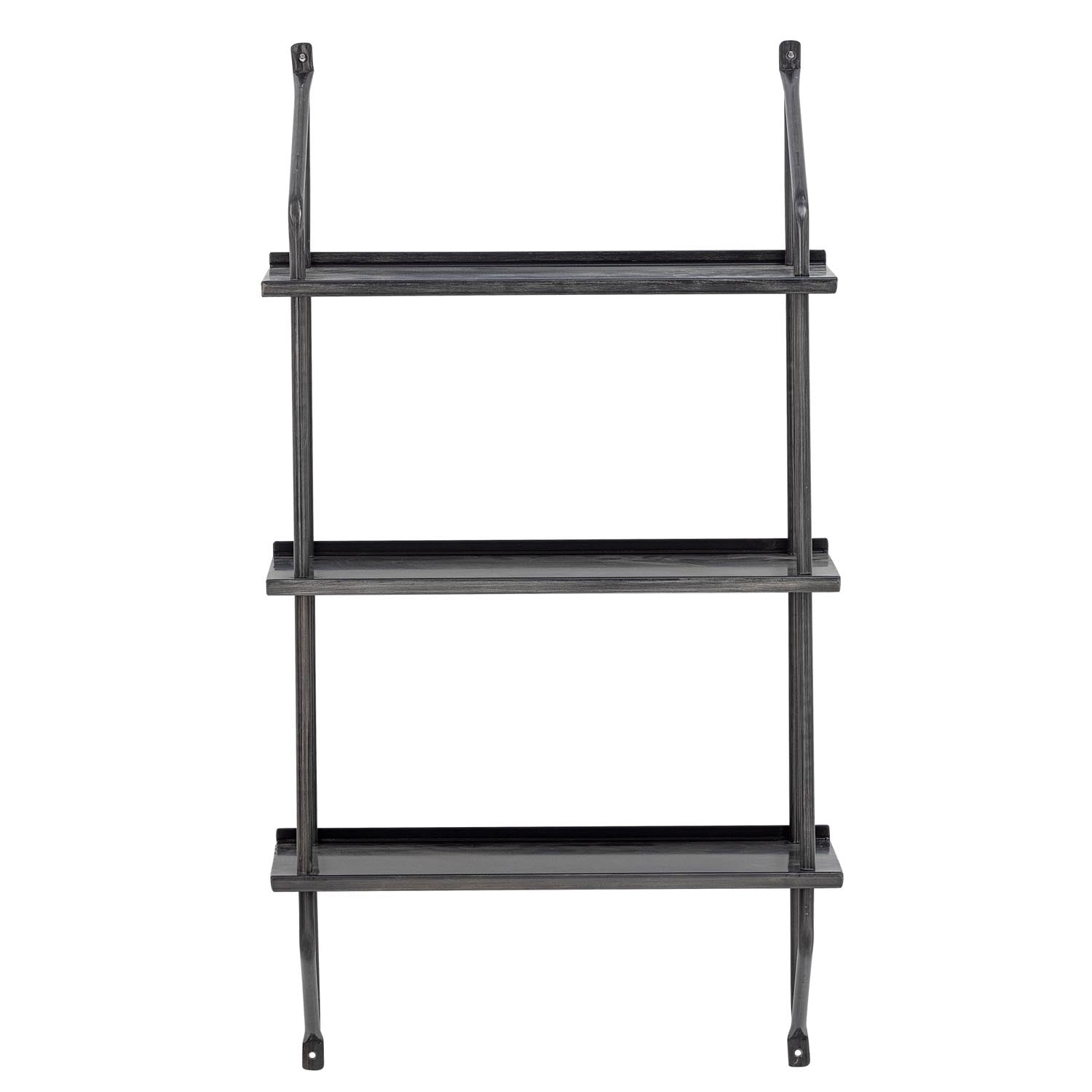 Das Sindre Regal von Bloomingville aus schwarzem Metall kombiniert modernes Design mit praktischer Aufbewahrung für Ihr Zuhause.