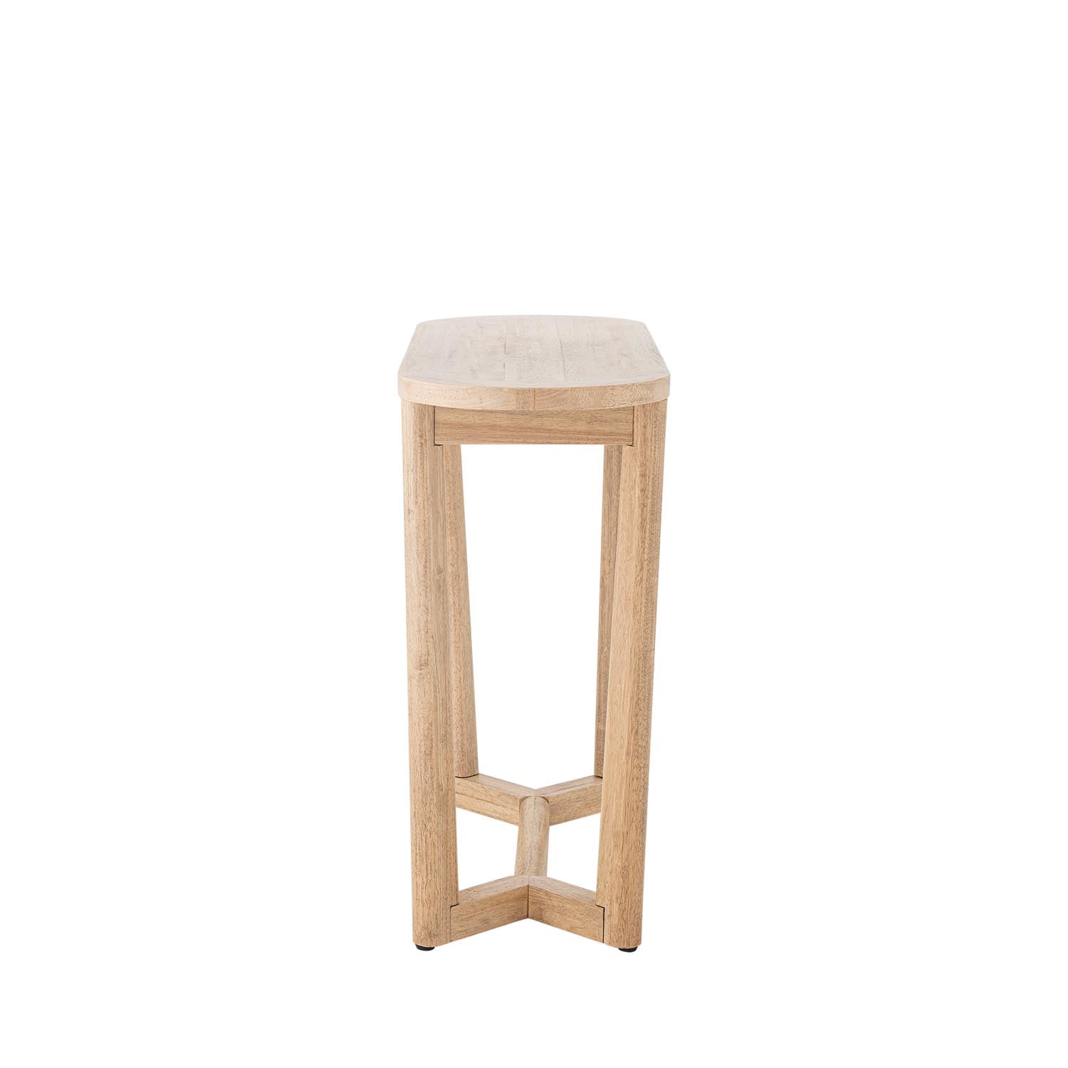 Eleganter Konsolentisch aus Gummibaumholz in Natur, ideal für moderne Wohnräume und flexible Einrichtungsmöglichkeiten.