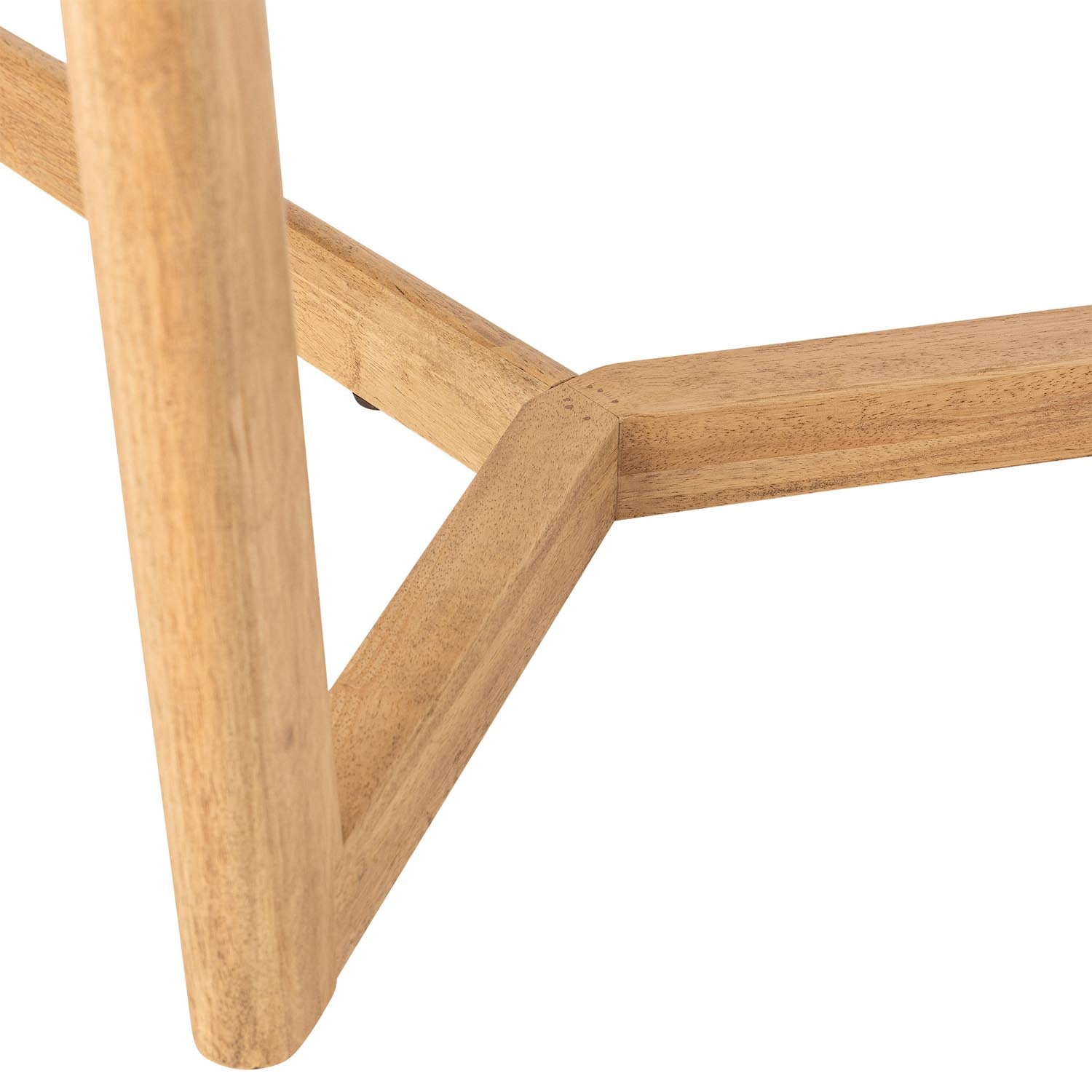 Serrone Esstisch aus Gummibaumholz, naturbelassen, stilvolles Design, perfekt für moderne und elegante Wohnräume.