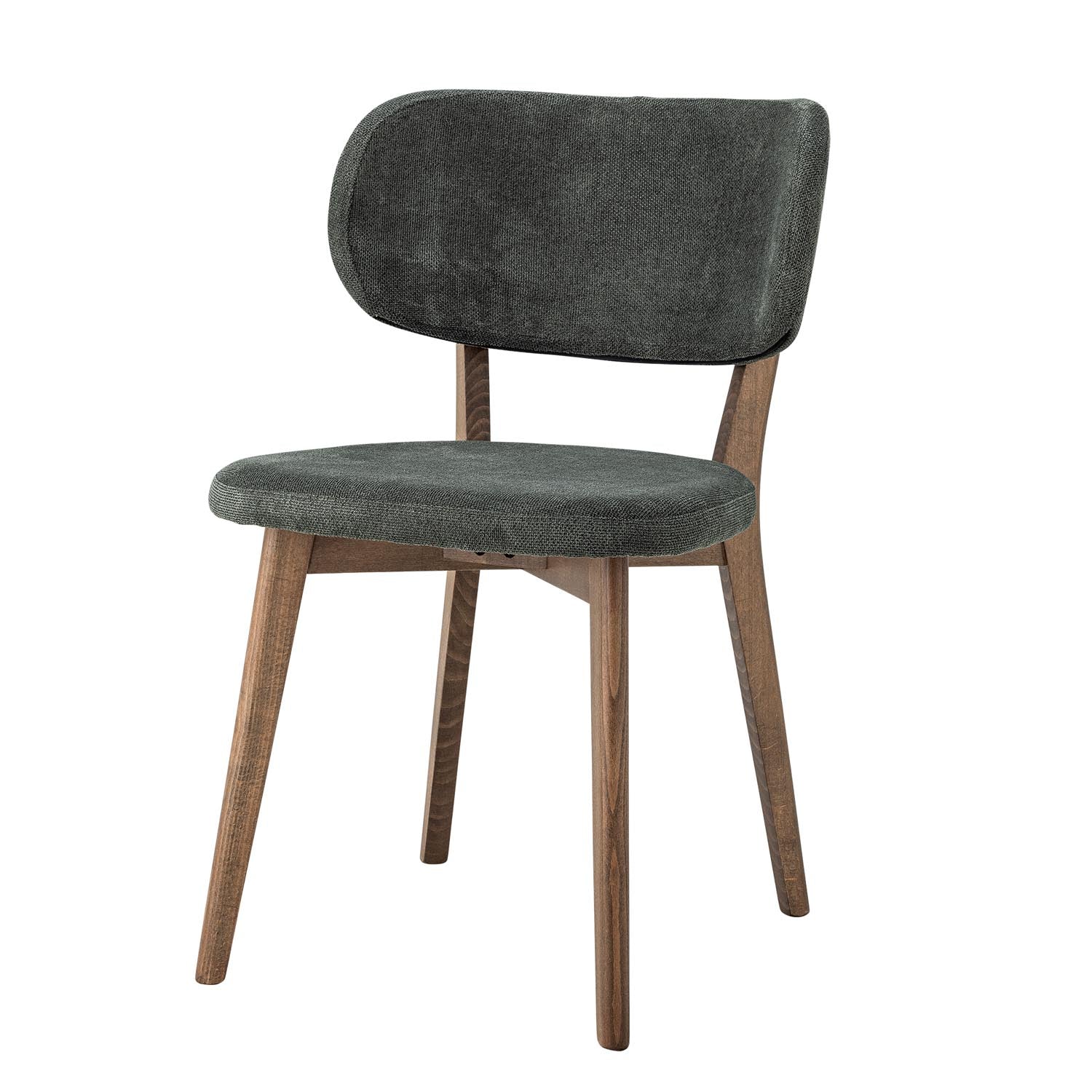 Eleganter Esszimmerstuhl Cally in Grün, aus FSC®-zertifiziertem Buchenholz, perfekt für modernes und umweltbewusstes Wohnen.