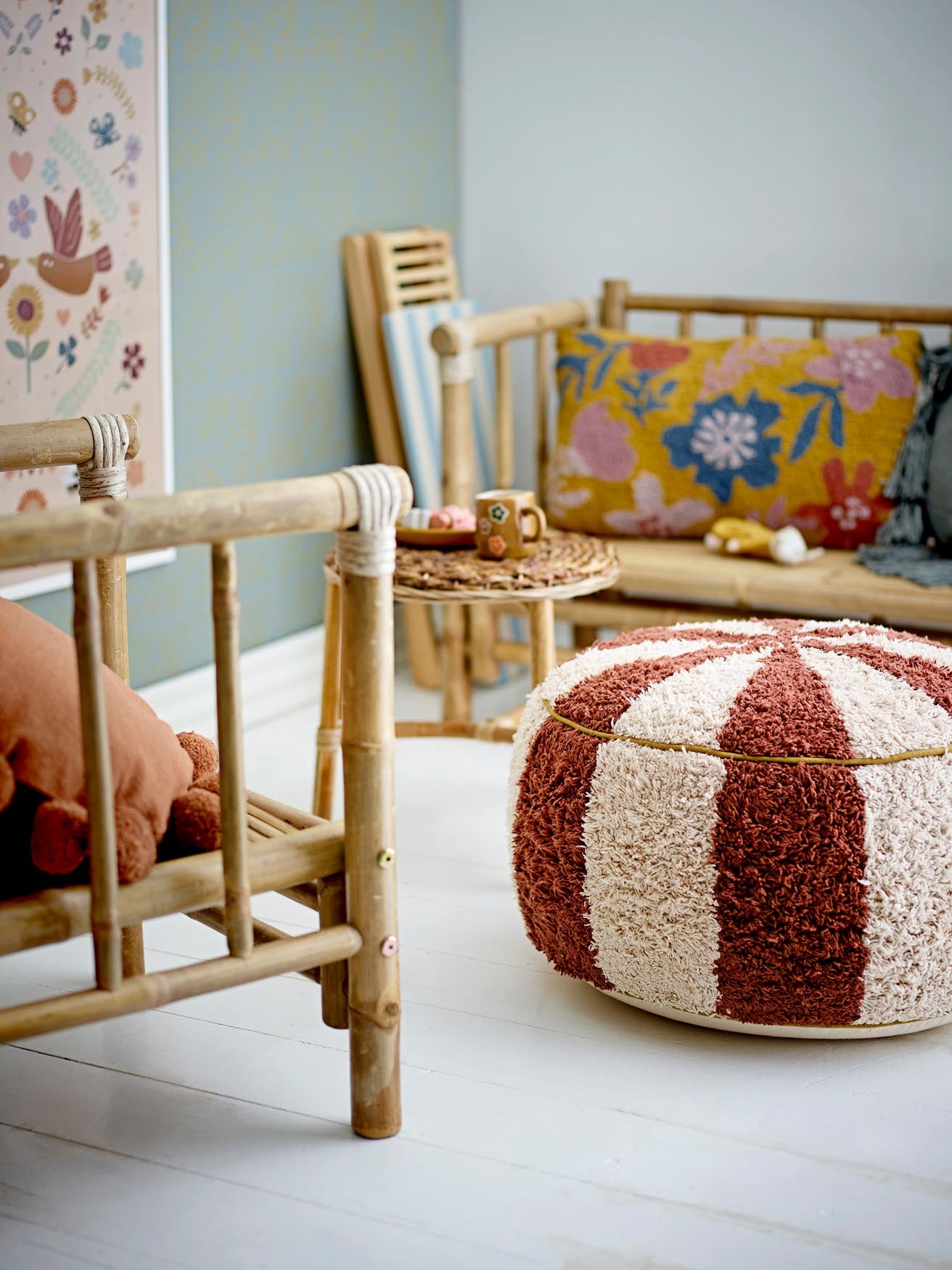 Charoline Pouf, Braun, Baumwolle in Brown präsentiert im Onlineshop von KAQTU Design AG. Pouf ist von Bloomingville Mini