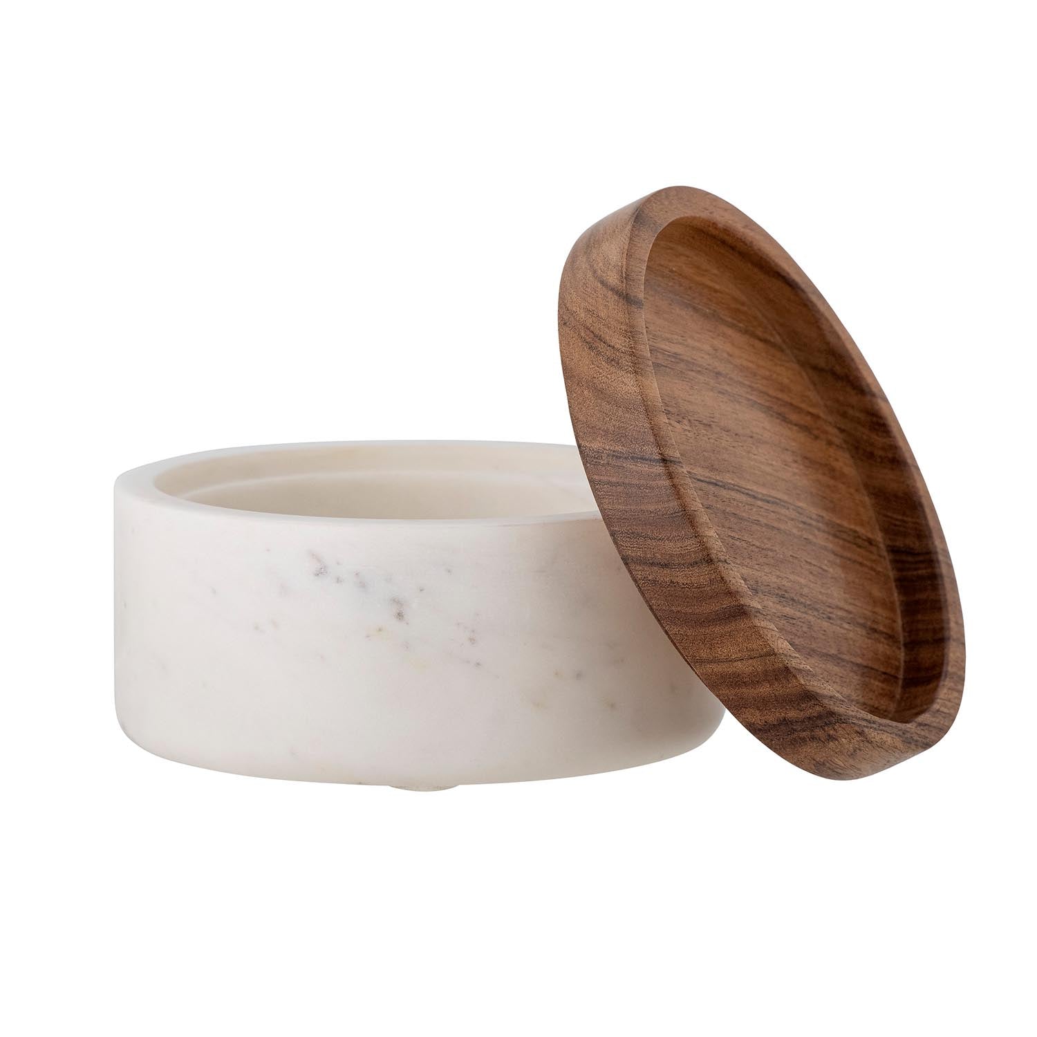 Elegantes weißes Marmorgefäß mit Deckel, ideal für stilvolle Aufbewahrung und Dekoration, von Creative Collection.