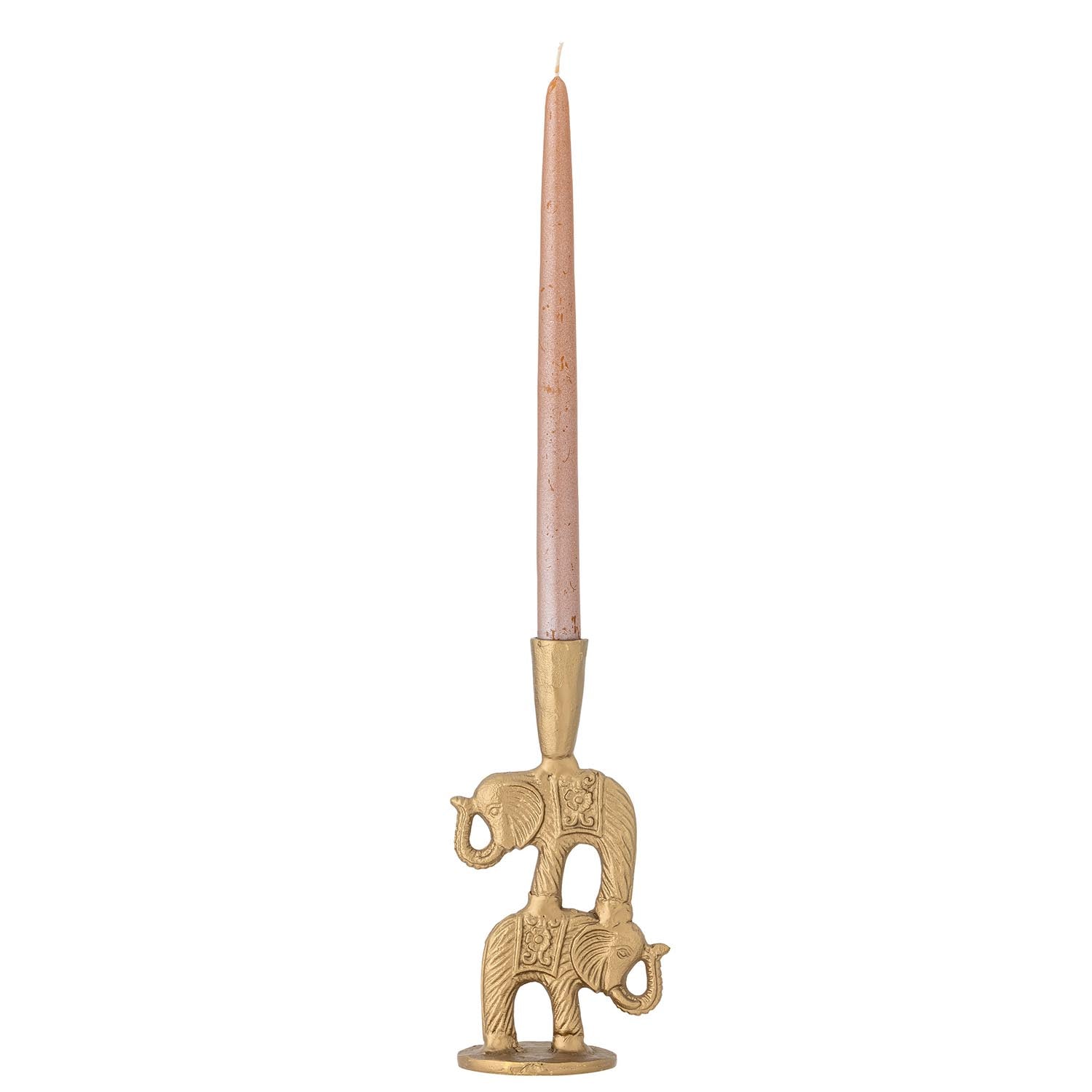 Stilvoller Kerzenhalter Jazz aus Aluminium in edler Messingoptik, perfekt für elegante Wohnraumdekorationen.