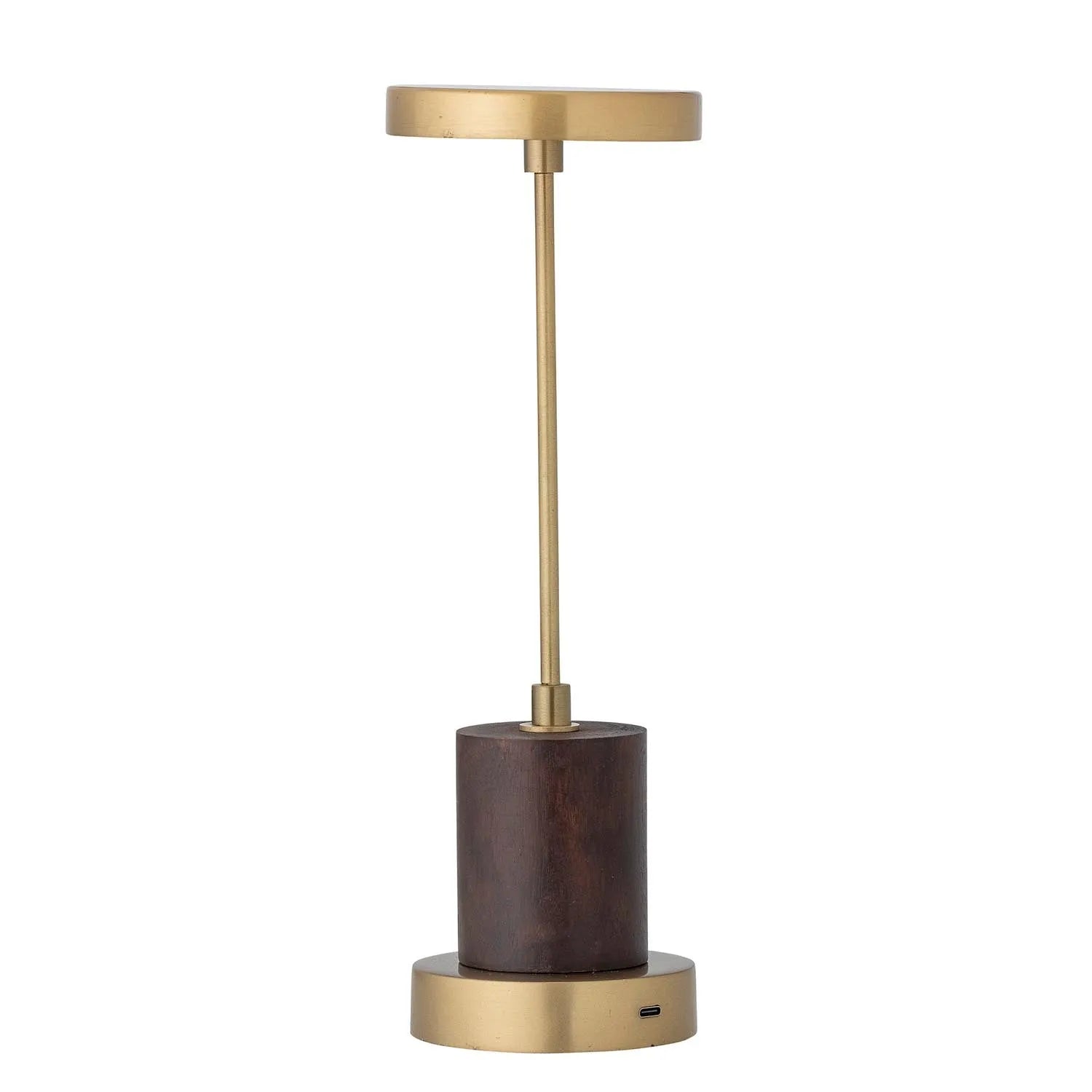 Die tragbare Chico Lampe von Bloomingville aus Messing ist wiederaufladbar, stilvoll und ideal für flexible Beleuchtung.